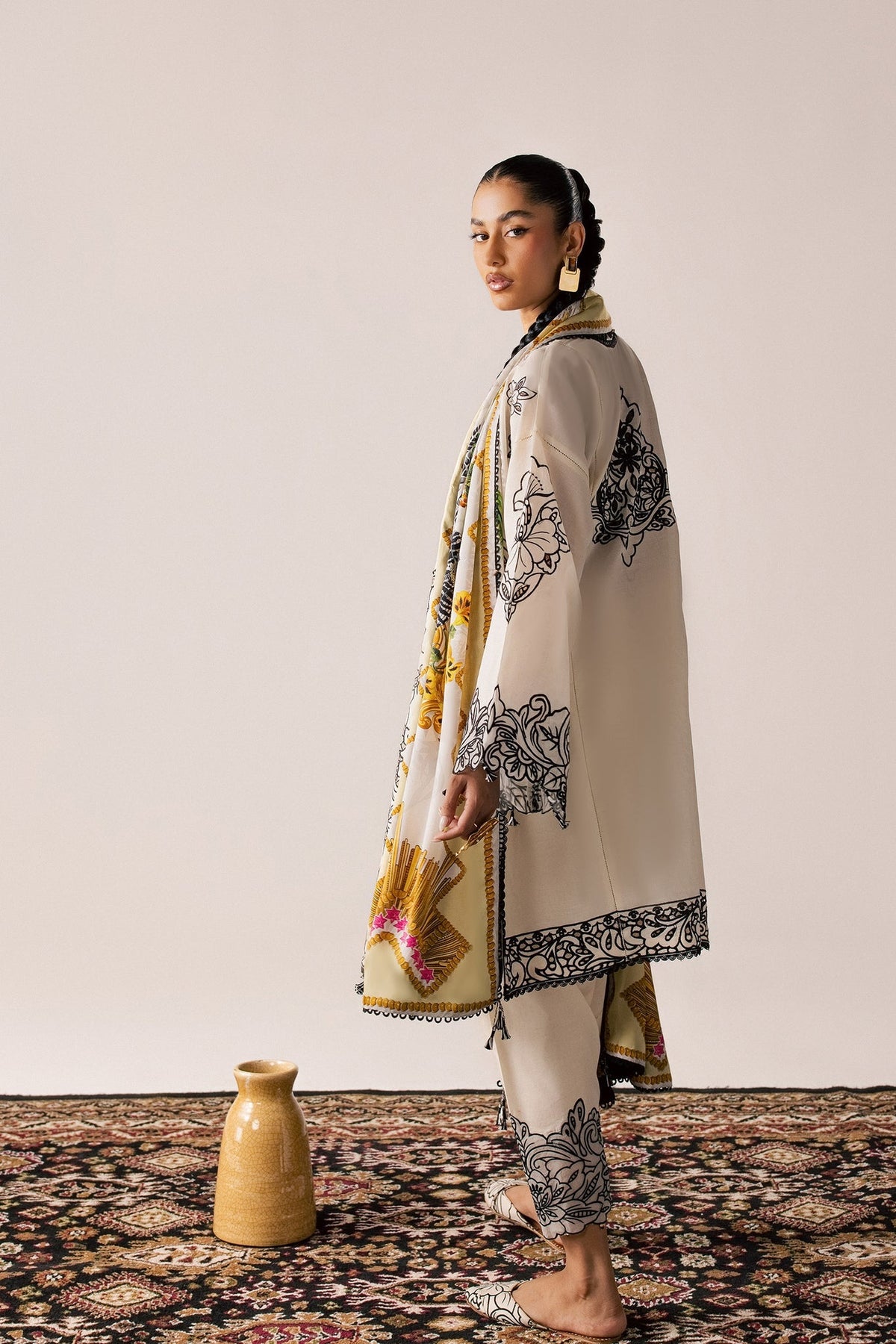 Elan | Stitched Pret 26 | ZEVARE (EL26-07 B ST) - by Libasekhas UK - Registered Vendor of : Elan - 100% Original Designer Dress