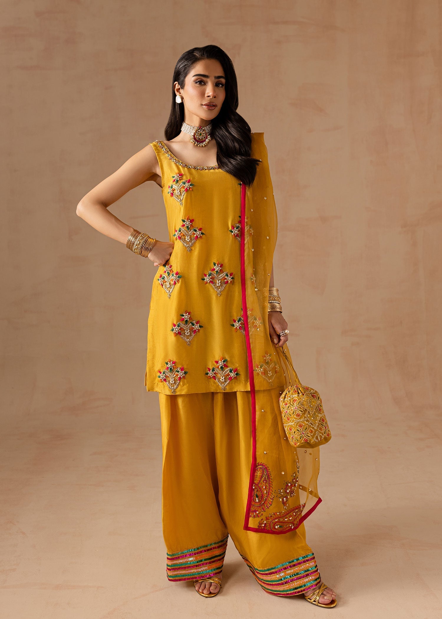Maria Osama Khan | Noir Bliss Luxury Formals | Marigold Muse - by - Libasekhas UK - Registered Vendor of : Maria Osama Khan - 100% Original Designer Dresss