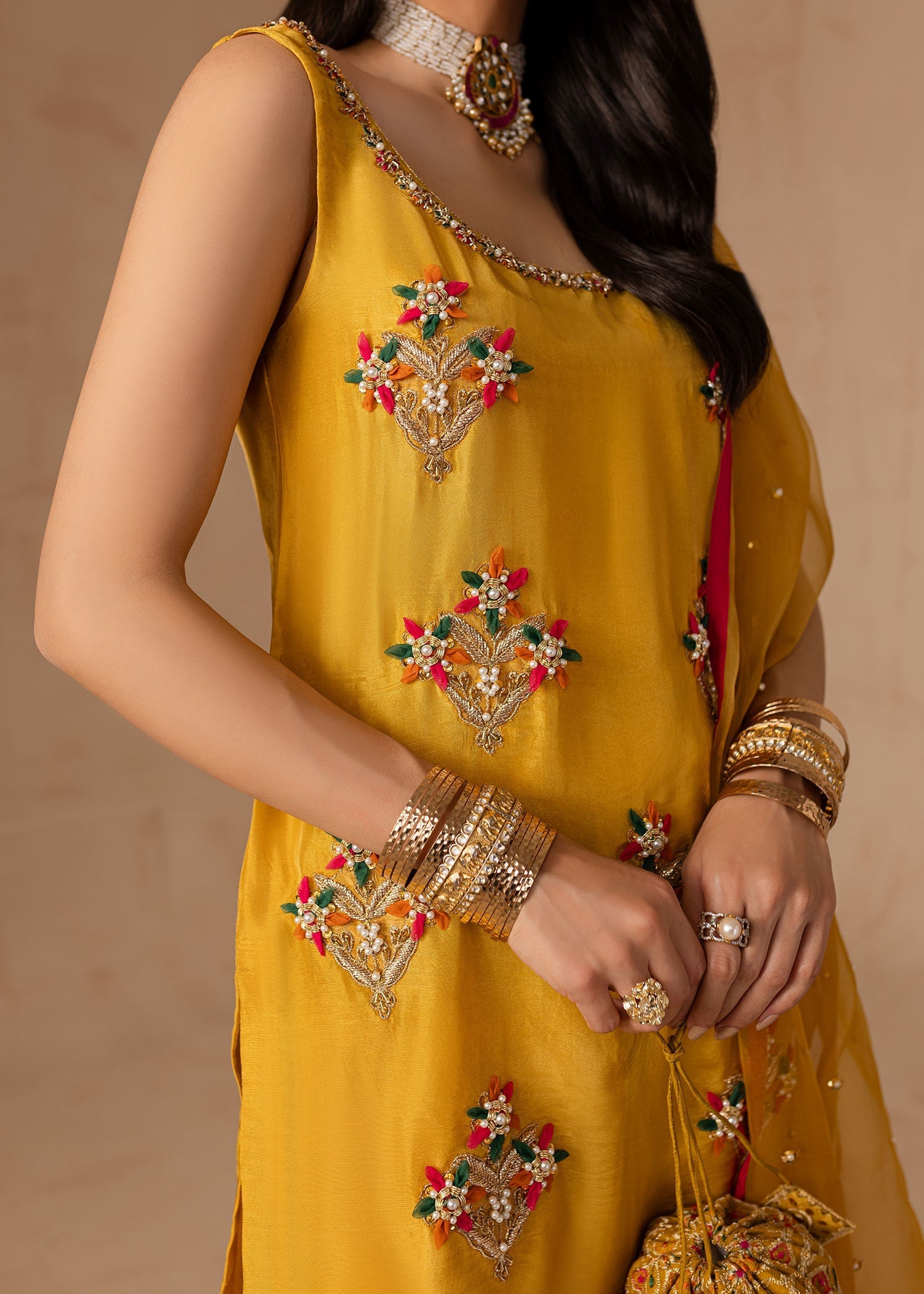 Maria Osama Khan | Noir Bliss Luxury Formals | Marigold Muse - by - Libasekhas UK - Registered Vendor of : Maria Osama Khan - 100% Original Designer Dresss