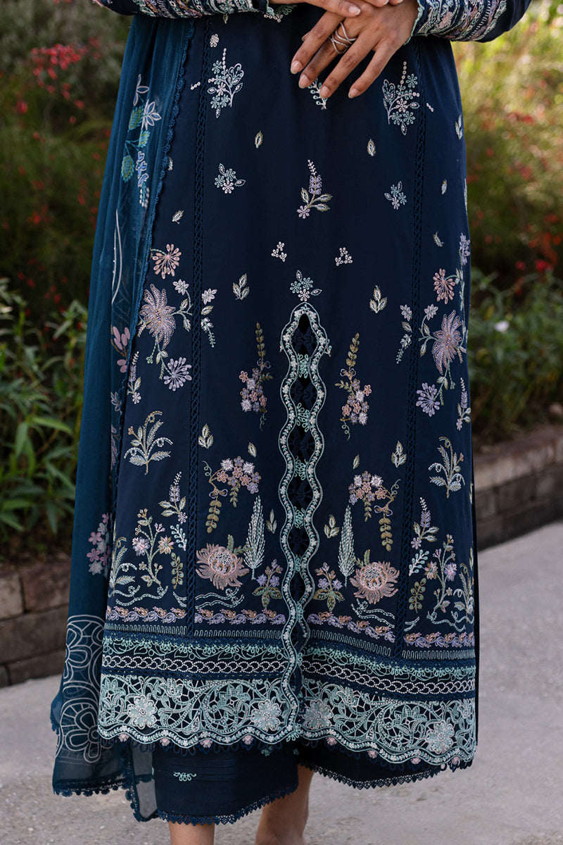 Qalamkar | Q Line Lawn 25 | QM-01 Bleu - by - Libasekhas UK - Registered Vendor of : Qalamkar - 100% Original Designer Dresss
