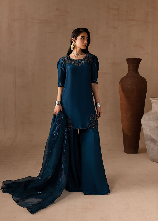 Maria Osama Khan | Noir Bliss Luxury Formals | Royal Sapphire - by - Libasekhas UK - Registered Vendor of : Maria Osama Khan - 100% Original Designer Dresss
