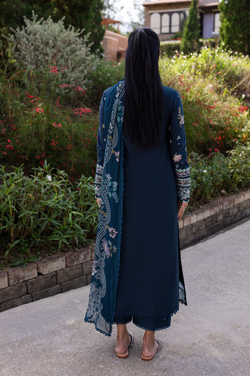 Qalamkar | Q Line Lawn 25 | QM-01 Bleu - by - Libasekhas UK - Registered Vendor of : Qalamkar - 100% Original Designer Dresss