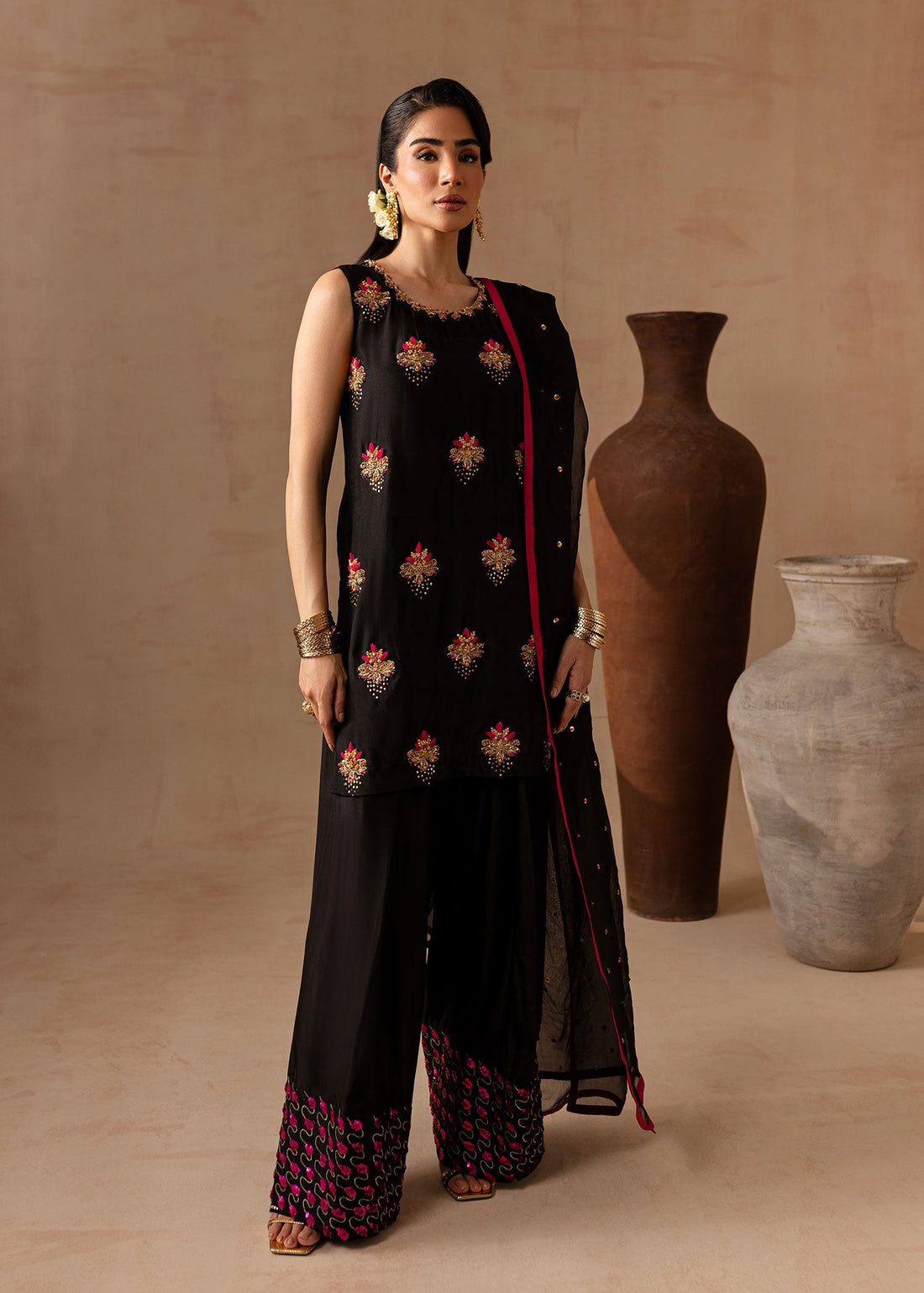 Maria Osama Khan | Noir Bliss Luxury Formals | Charcoal Charm - by - Libasekhas UK - Registered Vendor of : Maria Osama Khan - 100% Original Designer Dresss