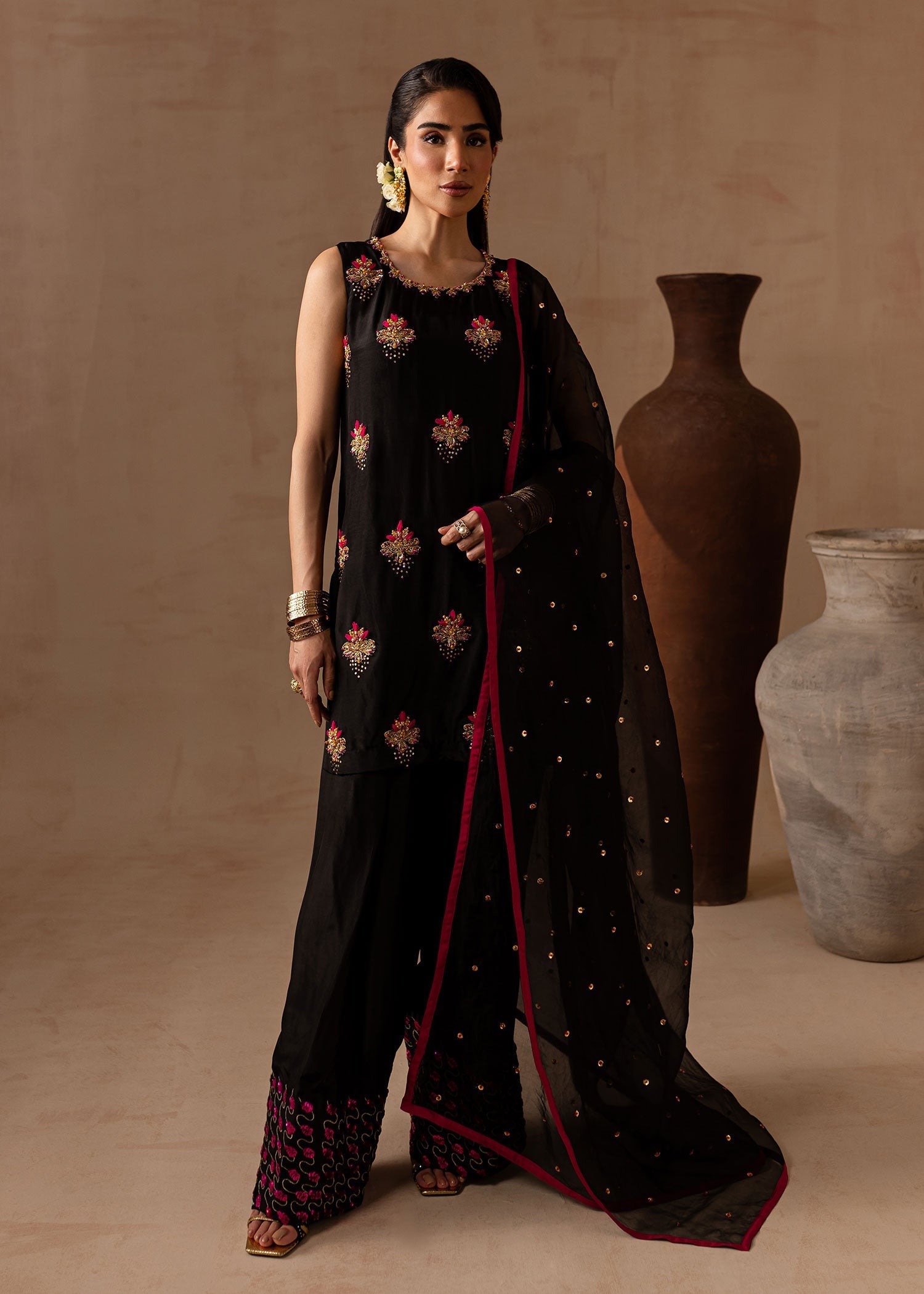 Maria Osama Khan | Noir Bliss Luxury Formals | Charcoal Charm - by - Libasekhas UK - Registered Vendor of : Maria Osama Khan - 100% Original Designer Dresss