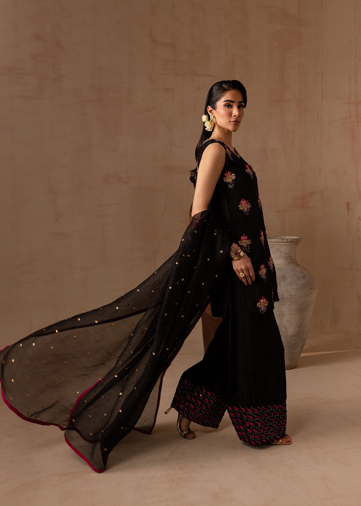 Maria Osama Khan | Noir Bliss Luxury Formals | Charcoal Charm - by - Libasekhas UK - Registered Vendor of : Maria Osama Khan - 100% Original Designer Dresss