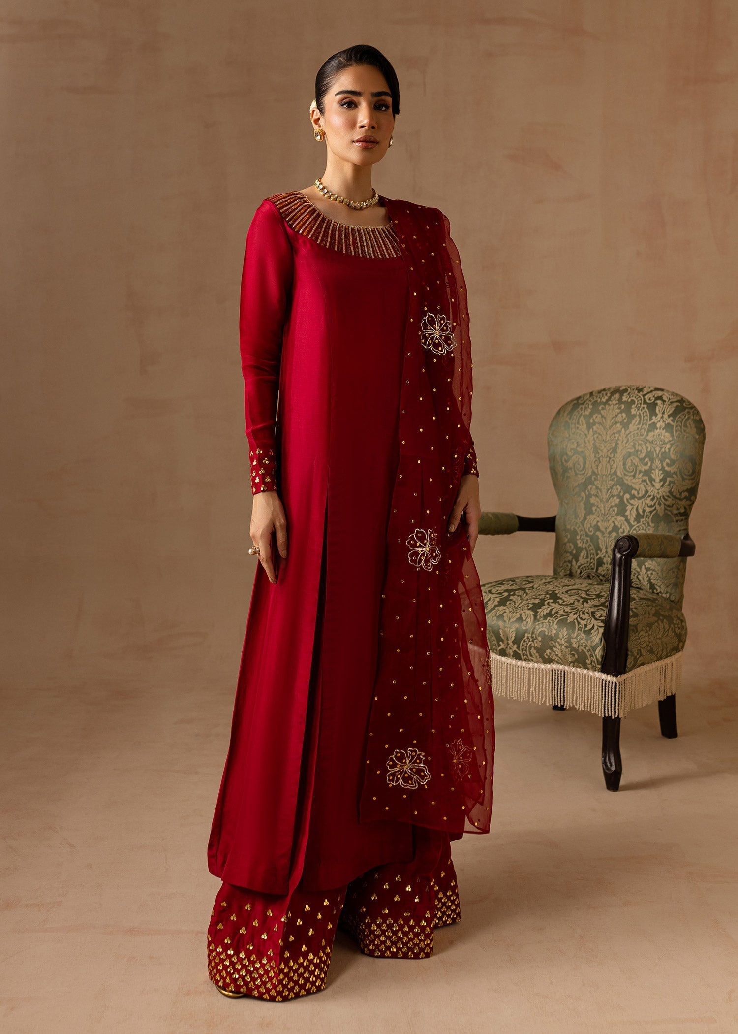 Maria Osama Khan | Noir Bliss Luxury Formals | Ruby - by - Libasekhas UK - Registered Vendor of : Maria Osama Khan - 100% Original Designer Dresss