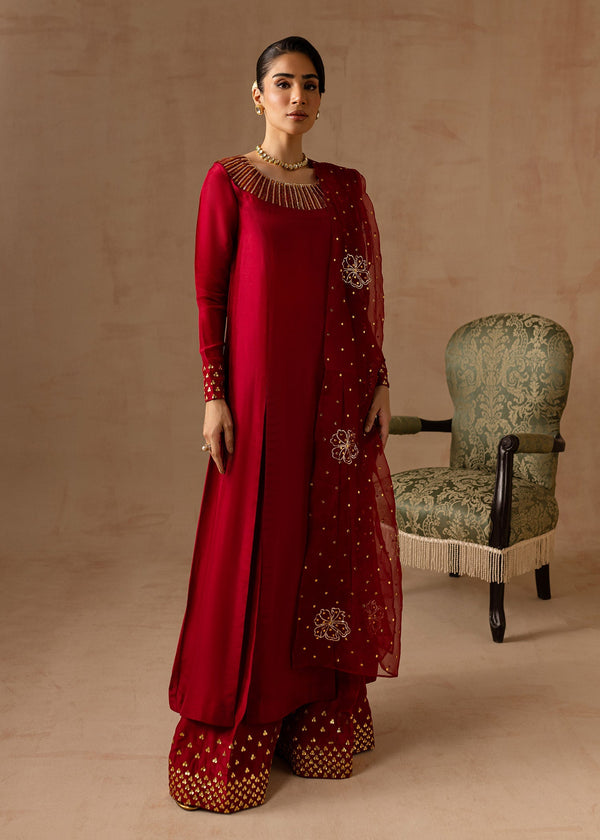 Maria Osama Khan | Noir Bliss Luxury Formals | Ruby - by - Libasekhas UK - Registered Vendor of : Maria Osama Khan - 100% Original Designer Dresss