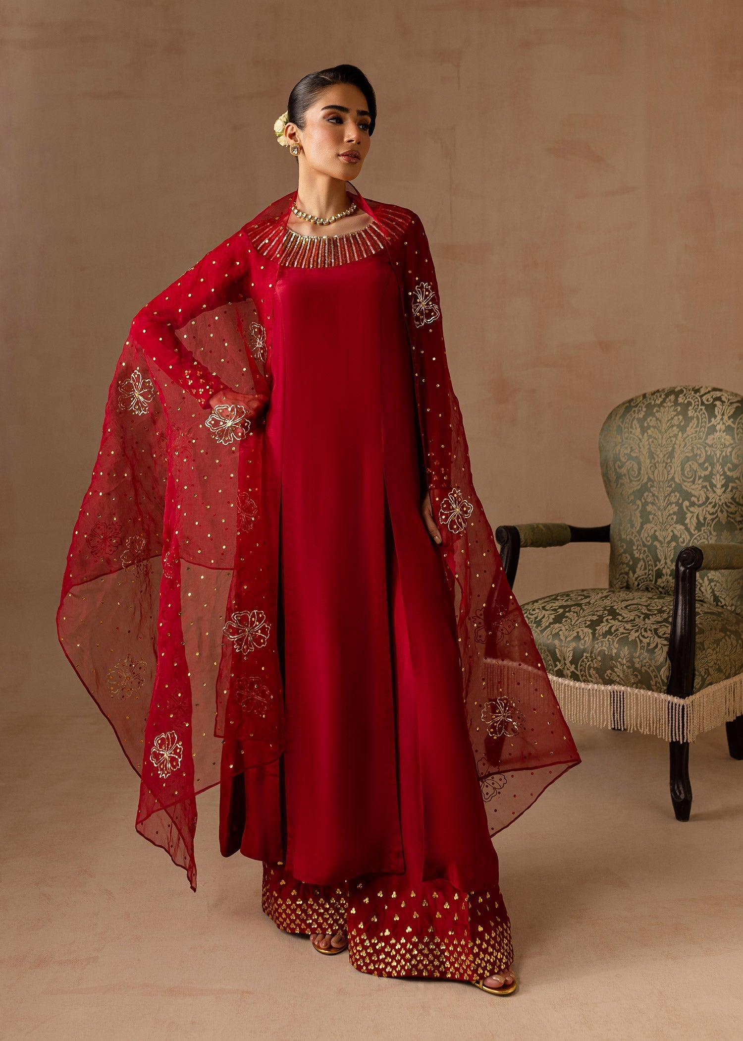 Maria Osama Khan | Noir Bliss Luxury Formals | Ruby - by - Libasekhas UK - Registered Vendor of : Maria Osama Khan - 100% Original Designer Dresss