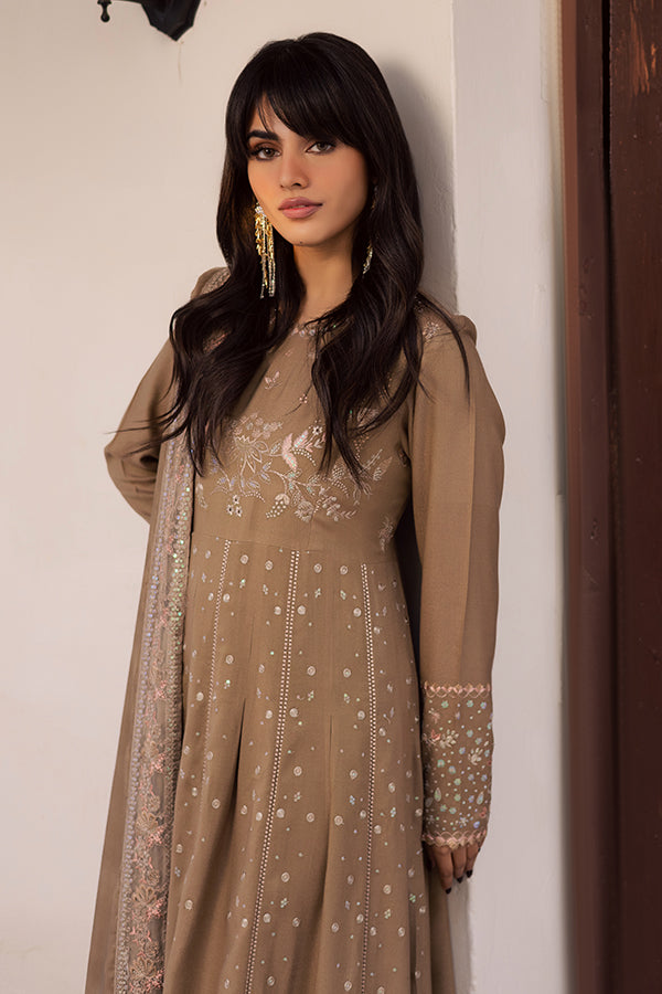 Nureh | Exclusive Leather Peach | NE-212 - by Libasekhas UK - Registered Vendor of : Nureh - 100% Original Designer Dress