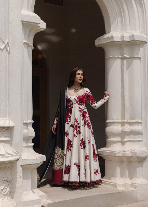 Hussain Rehar| Festive Unstitched 26 | Ivory Pishwas- Gulnar