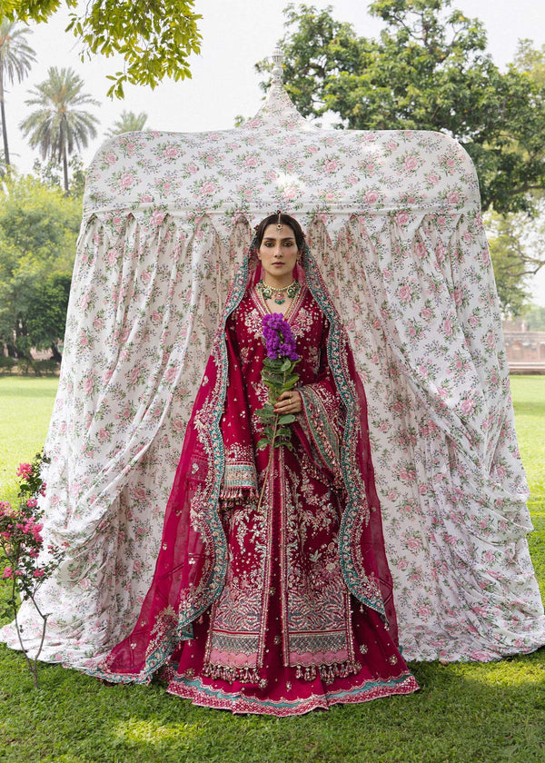Hussain Rehar| Festive Unstitched 26 | Fushia Pink Gown & Lehnga-Sher Bano