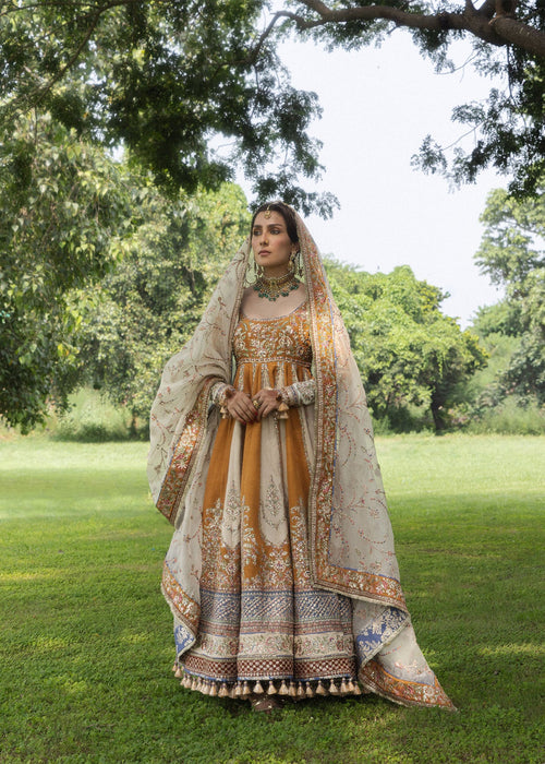 Hussain Rehar| Festive Unstitched 26 | Mustard Pishwas- Mehru
