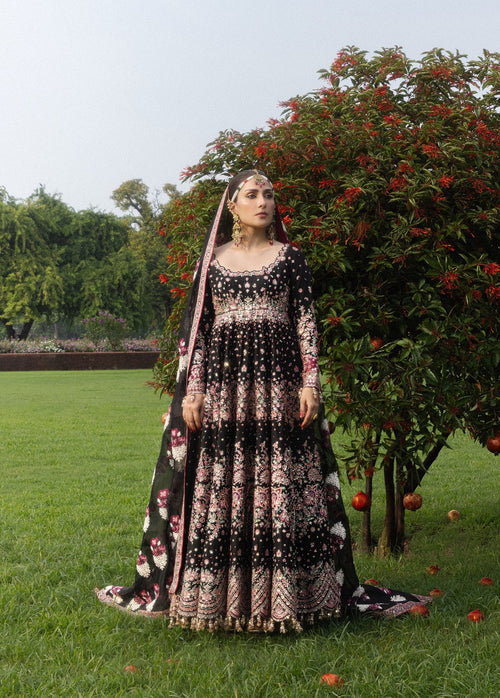 Hussain Rehar| Festive Unstitched 26 | Black Maxi- Shahnoor