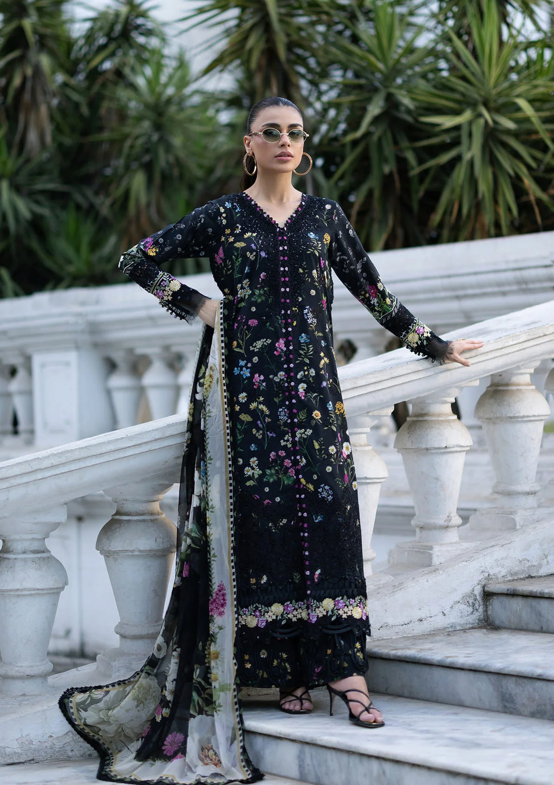 Elaf Premium | Signature Embroidered Lawn with Chiffon Collection 26 | ESG-2B SASHA - by Libasekhas UK - Registered Vendor of : Elaf Premium - 100% Original Designer Dress