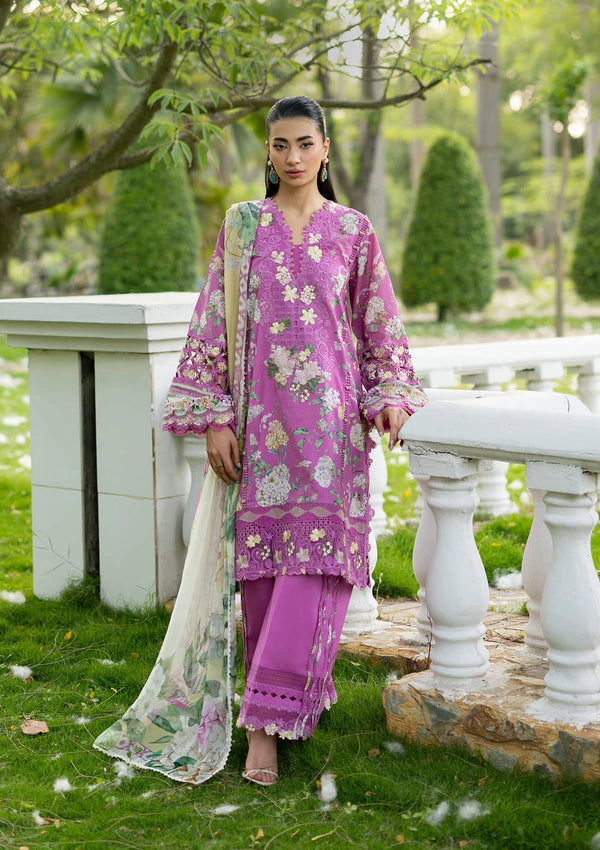 Elaf Premium | Signature Embroidered Lawn with Chiffon Collection 26 | ESG-7B KIARA - by Libasekhas UK - Registered Vendor of : Elaf Premium - 100% Original Designer Dress