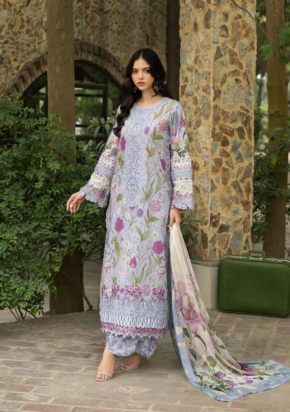 Elaf Premium | Signature Embroidered Lawn with Chiffon Collection 26 | ESG-5A ARIANA - by Libasekhas UK - Registered Vendor of : Elaf Premium - 100% Original Designer Dress