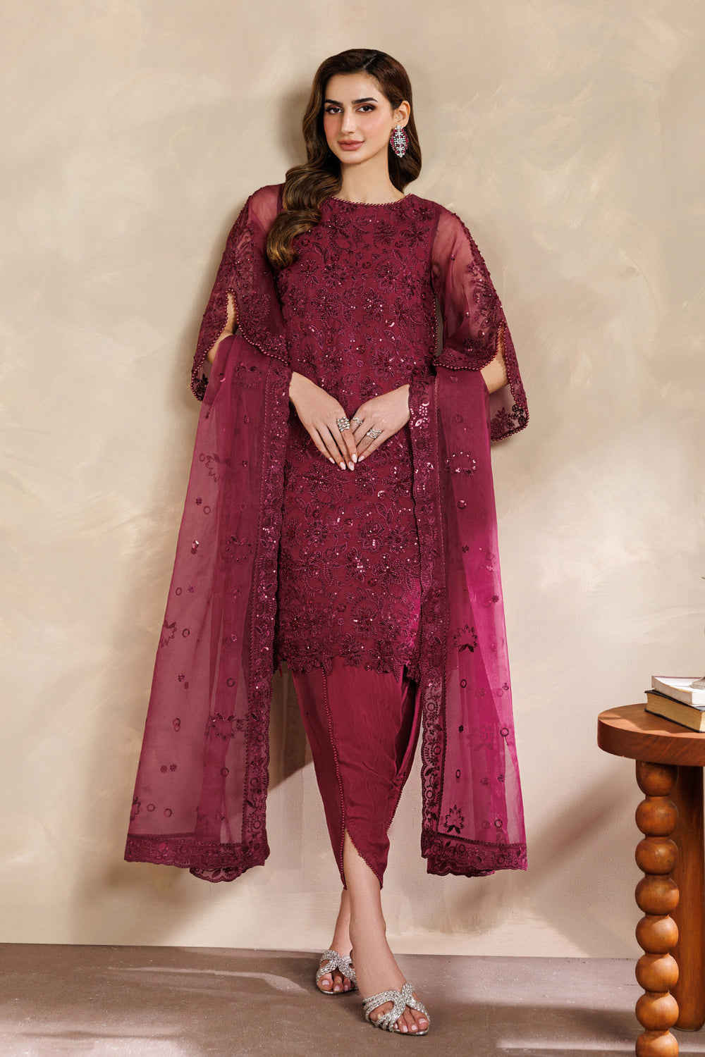 Zarif | Zayrah Formals | ZYR-SURKH-01 - by Libasekhas UK - Registered Vendor of : Zarif - 100% Original Designer Dress