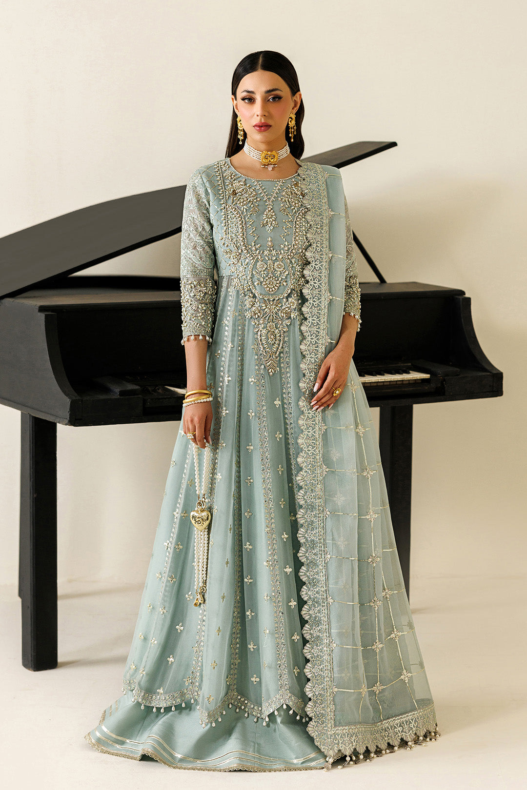 Alizeh | Aymal Luxury Bamber Chiffon | AF-BHM-4070-Sinoor - by Libasekhas UK - Registered Vendor of : Alizeh - 100% Original Designer Dress
