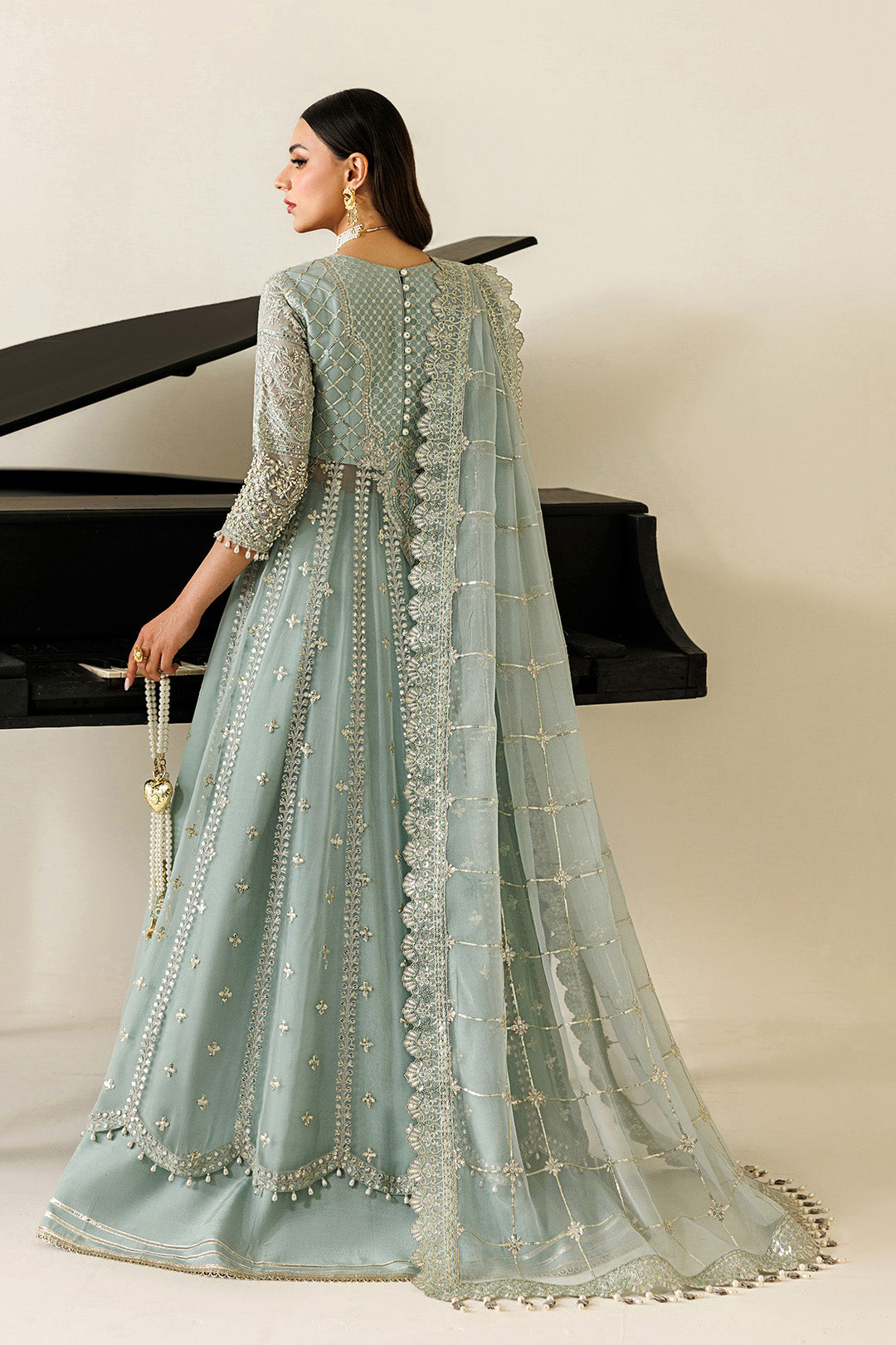 Alizeh | Aymal Luxury Bamber Chiffon | AF-BHM-4070-Sinoor - by Libasekhas UK - Registered Vendor of : Alizeh - 100% Original Designer Dress