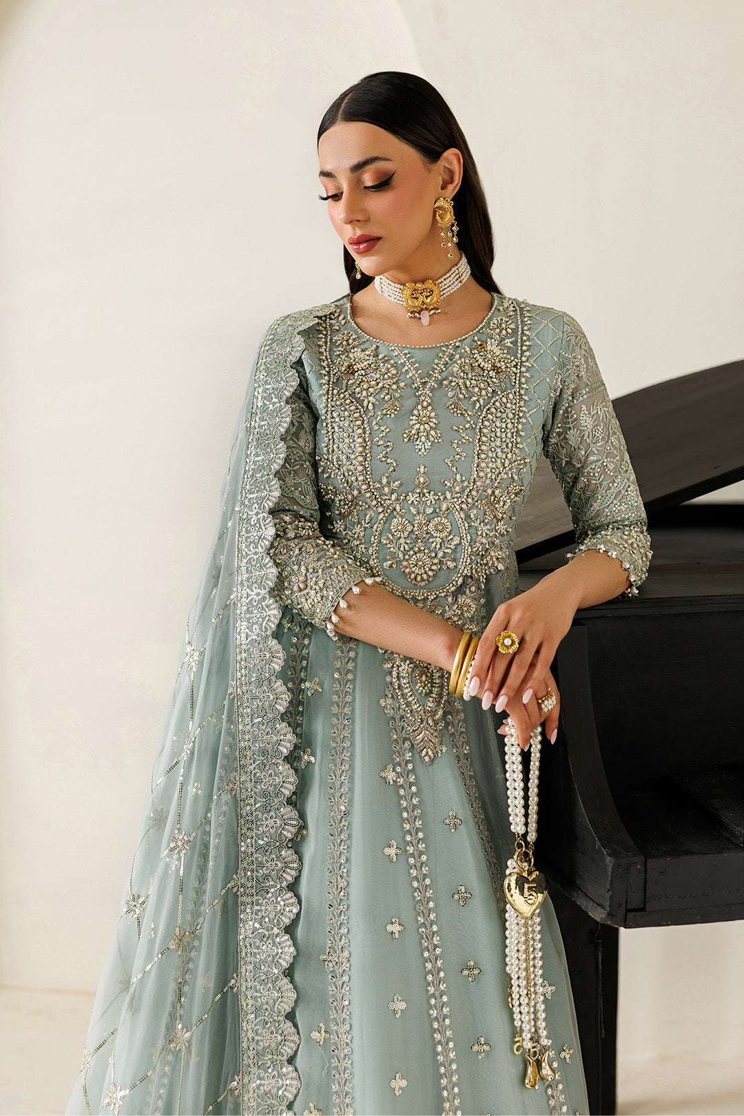 Alizeh | Aymal Luxury Bamber Chiffon | AF-BHM-4070-Sinoor - by Libasekhas UK - Registered Vendor of : Alizeh - 100% Original Designer Dress