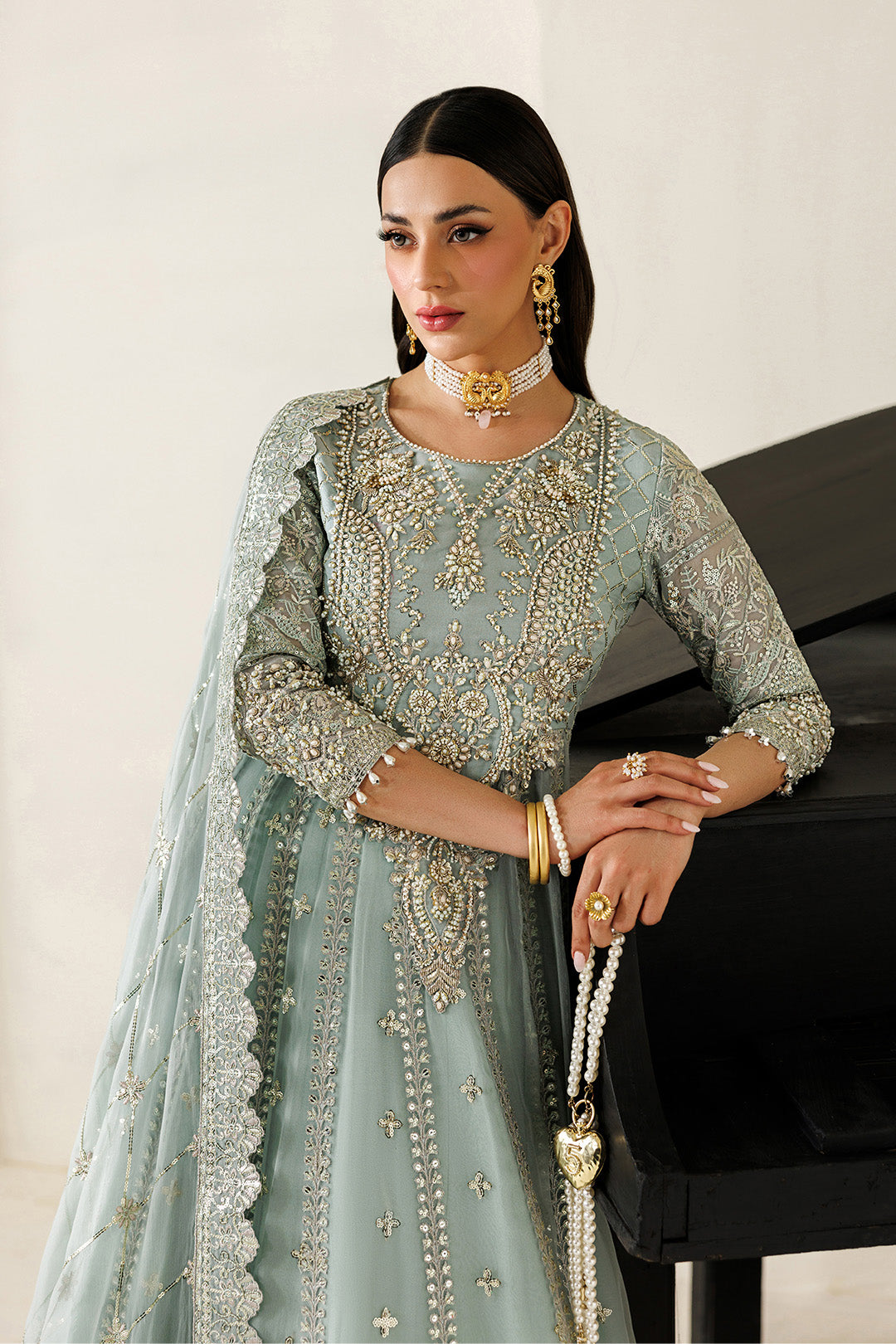 Alizeh | Aymal Luxury Bamber Chiffon | AF-BHM-4070-Sinoor - by Libasekhas UK - Registered Vendor of : Alizeh - 100% Original Designer Dress