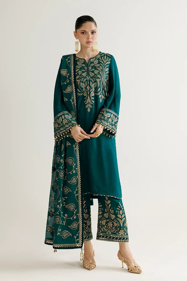 Jazmin | Mirelle Luxury Formals'26 | Teal Shirt & Trouser -UR-7092