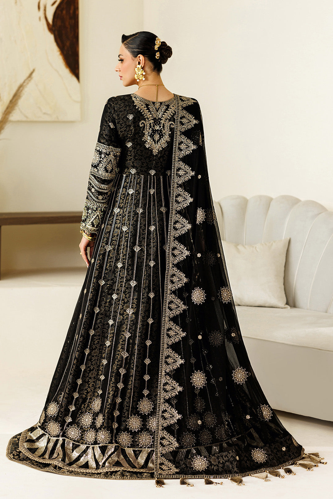 Alizeh | Aymal Luxury Bamber Chiffon | AF-BHM-4073-Blanc - by Libasekhas UK - Registered Vendor of : Alizeh - 100% Original Designer Dress