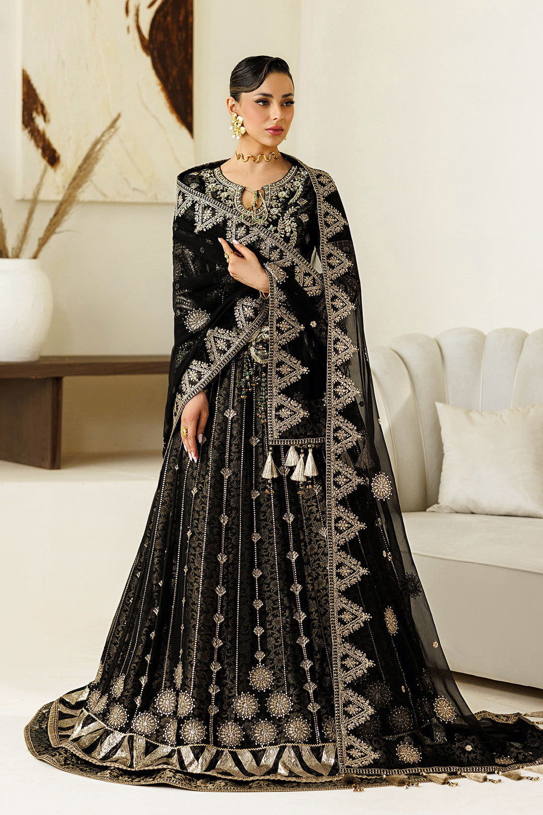 Alizeh | Aymal Luxury Bamber Chiffon | AF-BHM-4073-Blanc - by Libasekhas UK - Registered Vendor of : Alizeh - 100% Original Designer Dress