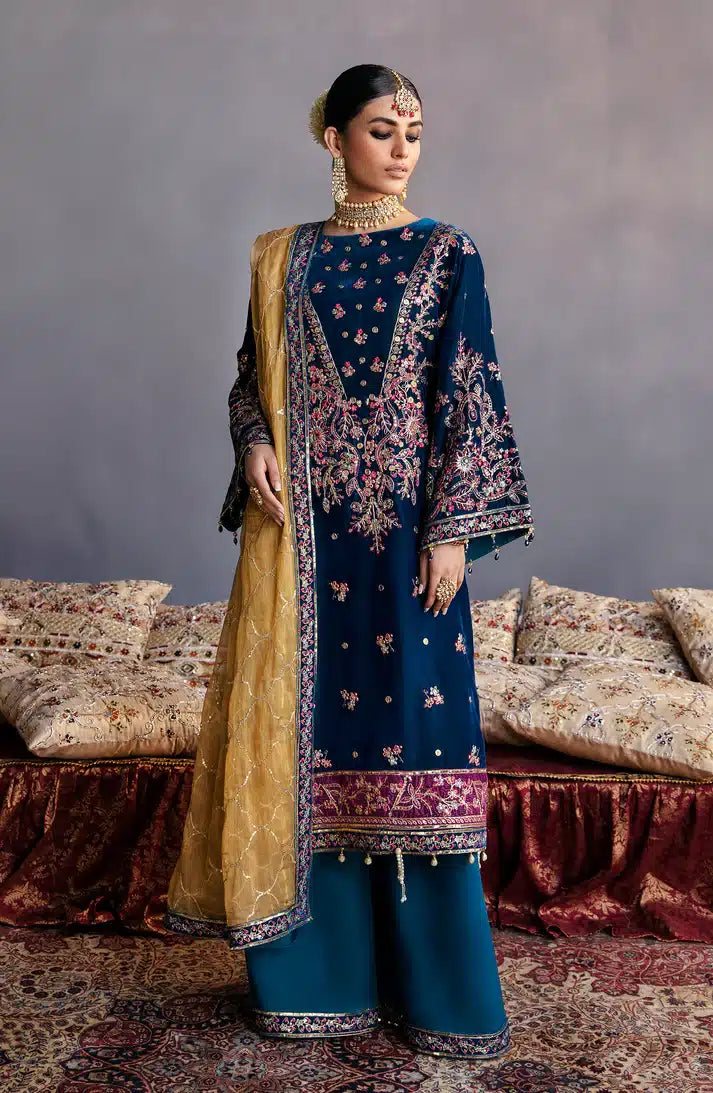 Emaan Adeel | Makhmal Velvet Edition 23 | MK-01 SUFINA - by - Libasekhas UK - Registered Vendor of : Emaan Adeel - 100% Original Designer Dresss