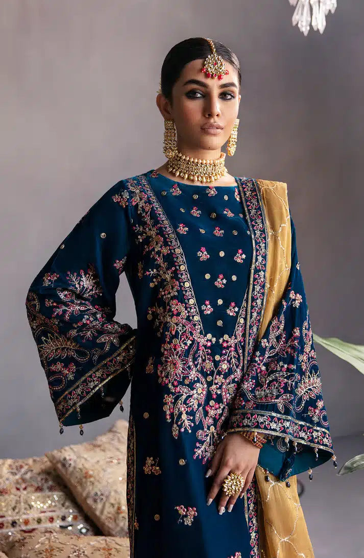Emaan Adeel | Makhmal Velvet Edition 23 | MK-01 SUFINA - by - Libasekhas UK - Registered Vendor of : Emaan Adeel - 100% Original Designer Dresss