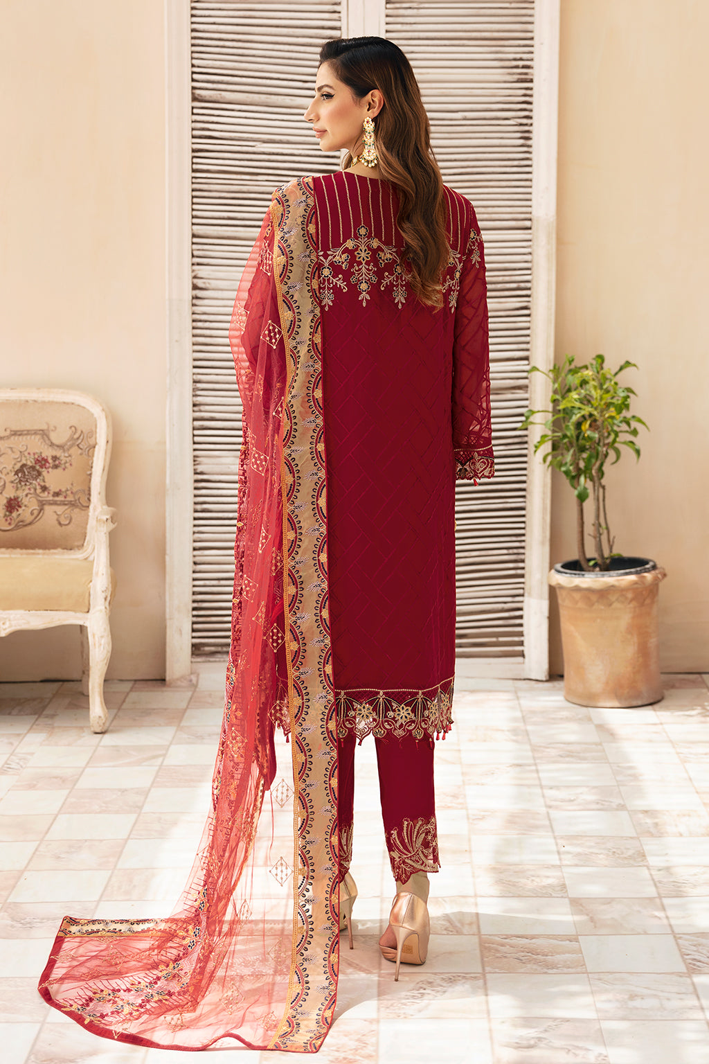 Ramsha | Chevron Chiffon Collection | A-907 - by - Libasekhas UK - Registered Vendor of : Ramsha - 100% Original Designer Dresss