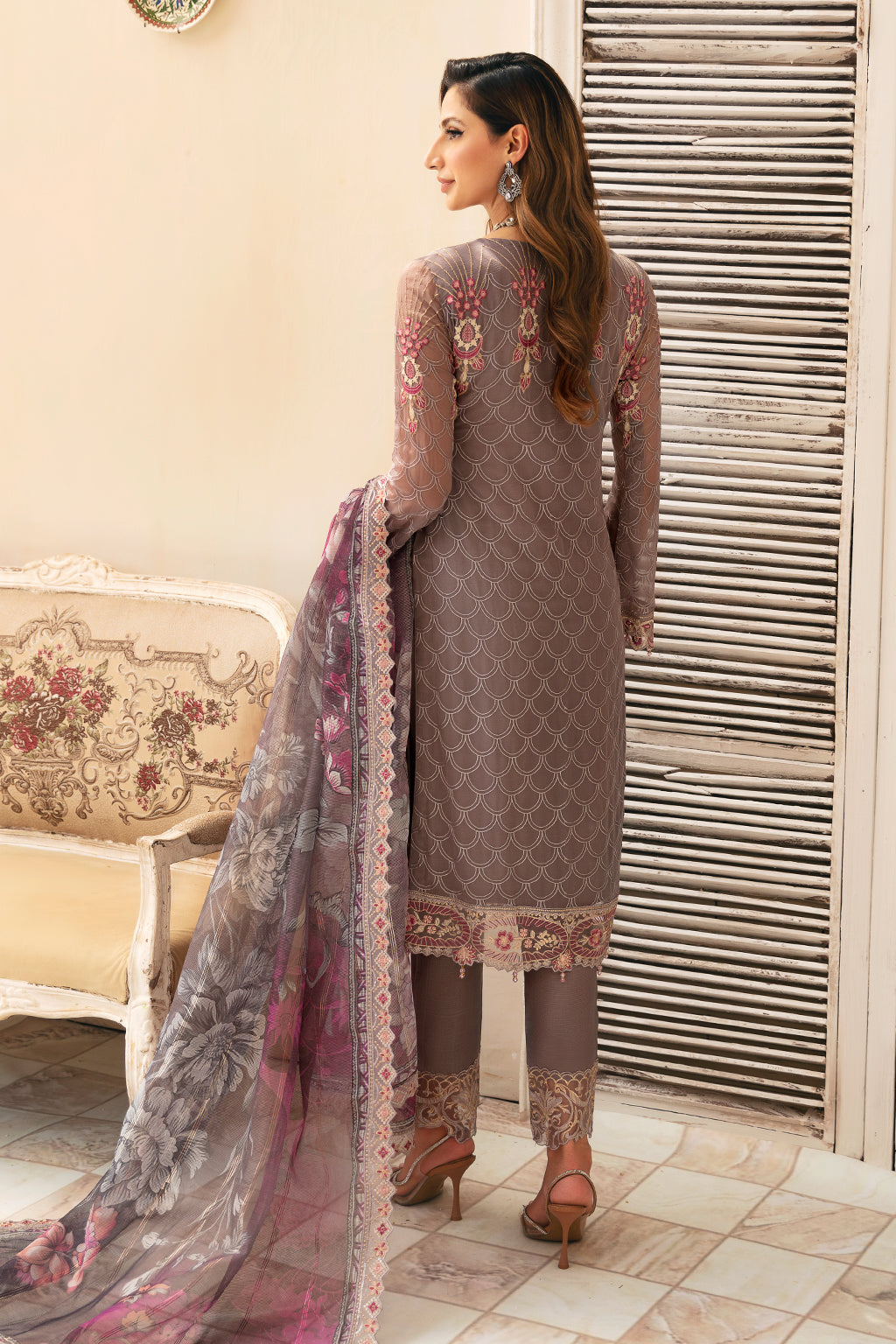 Ramsha | Chevron Chiffon Collection | A-908 - by - Libasekhas UK - Registered Vendor of : Ramsha - 100% Original Designer Dresss
