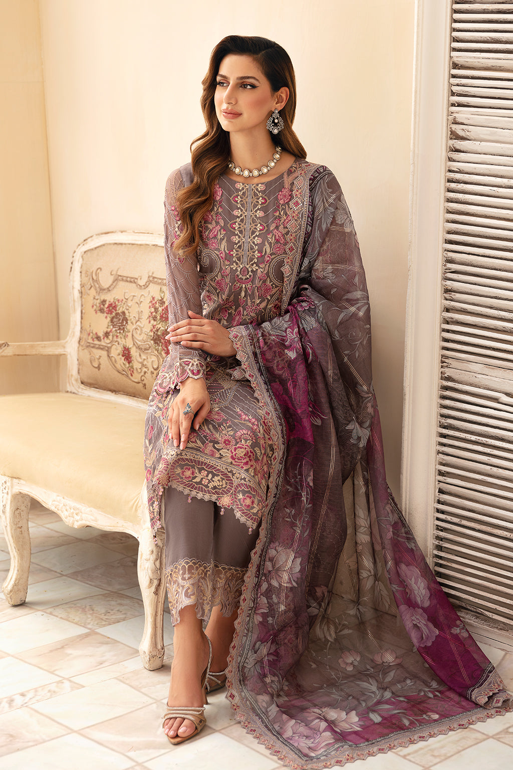 Ramsha | Chevron Chiffon Collection | A-908 - by - Libasekhas UK - Registered Vendor of : Ramsha - 100% Original Designer Dresss