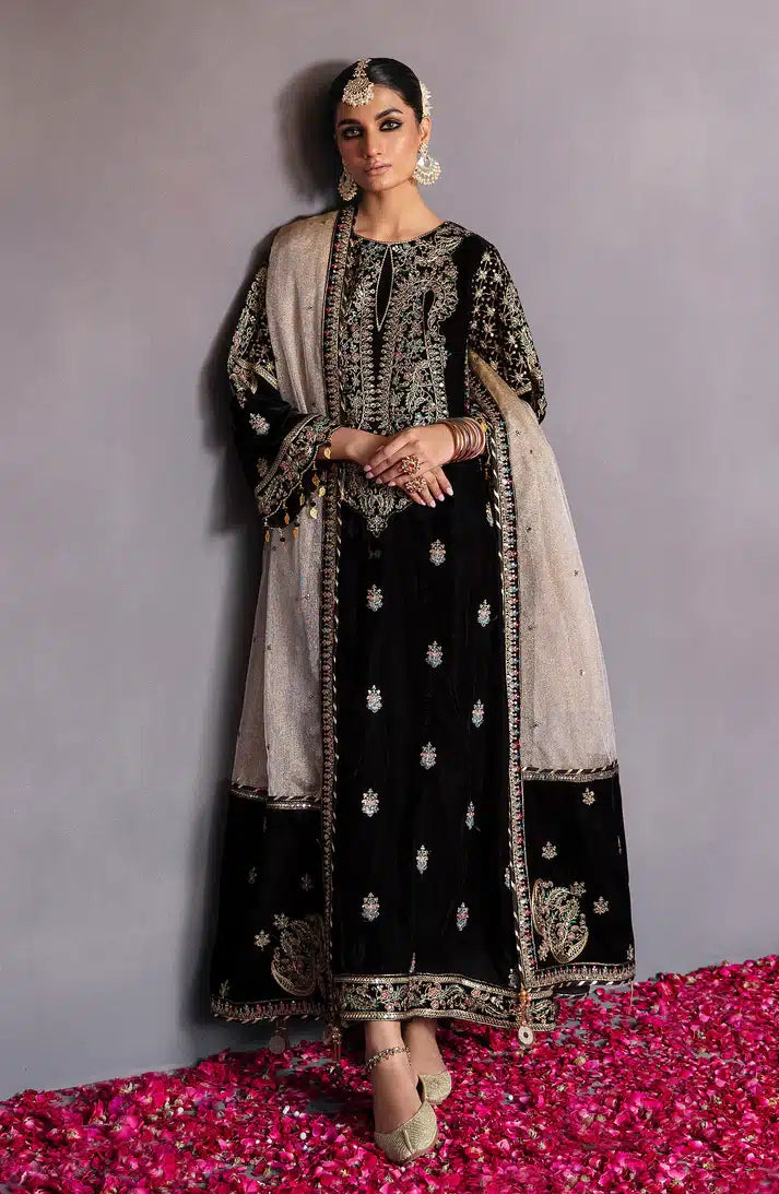 Emaan Adeel | Makhmal Velvet Edition 23 | MK-08 AQS - by - Libasekhas UK - Registered Vendor of : Emaan Adeel - 100% Original Designer Dresss