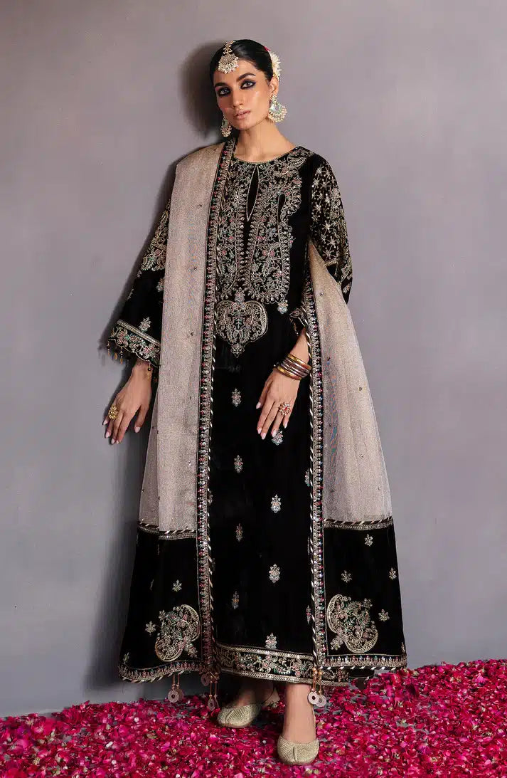 Emaan Adeel | Makhmal Velvet Edition 23 | MK-08 AQS - by - Libasekhas UK - Registered Vendor of : Emaan Adeel - 100% Original Designer Dresss