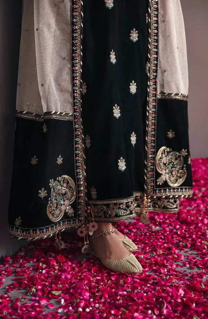 Emaan Adeel | Makhmal Velvet Edition 23 | MK-08 AQS - by - Libasekhas UK - Registered Vendor of : Emaan Adeel - 100% Original Designer Dresss