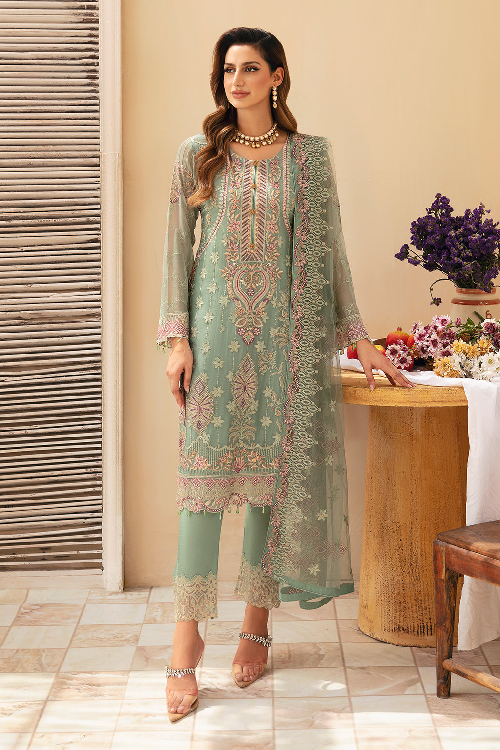 Ramsha | Chevron Chiffon Collection |A-901 - by - Libasekhas UK - Registered Vendor of : Ramsha - 100% Original Designer Dresss