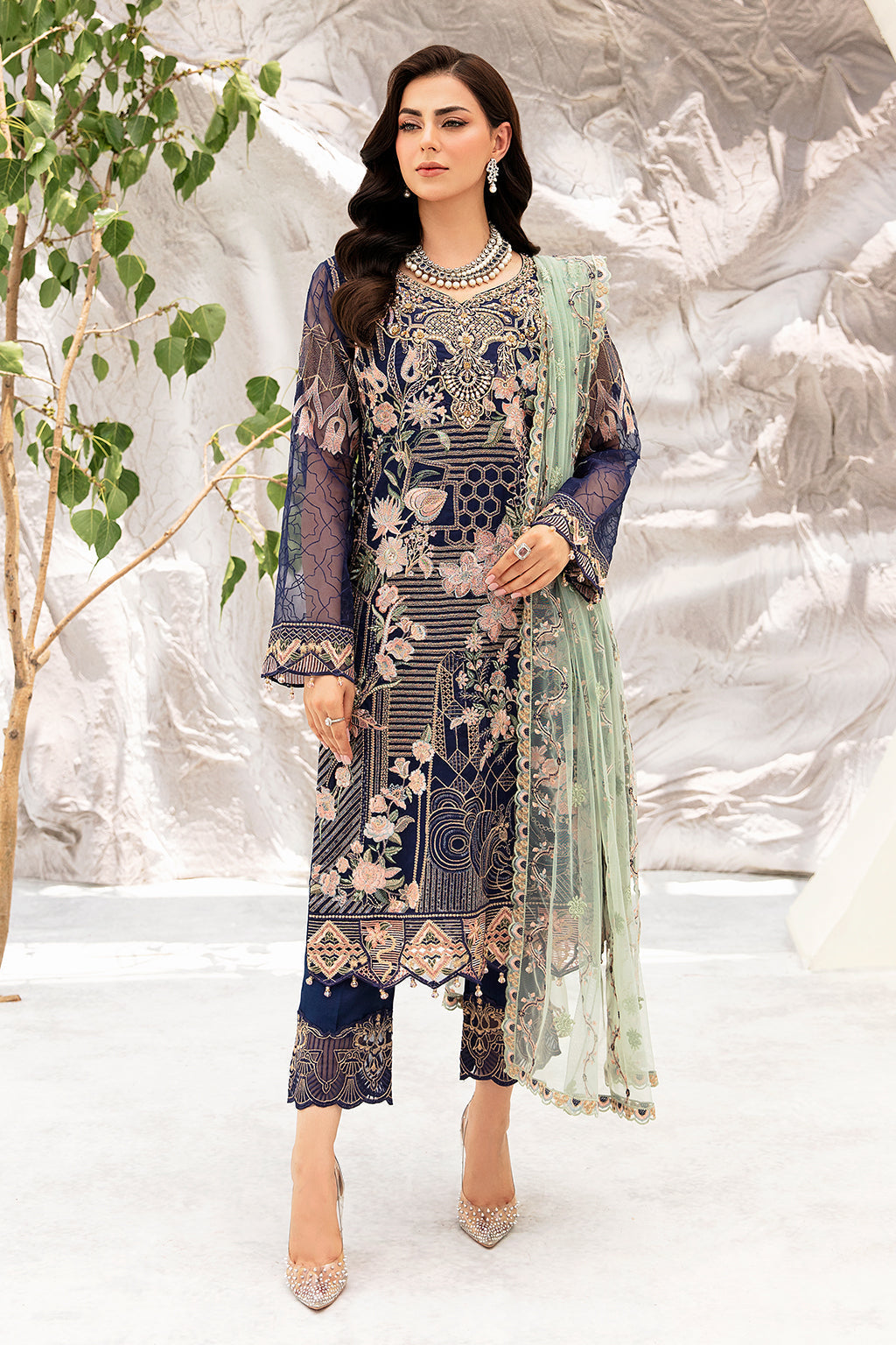 Ramsha | Minhal Organza Collection | M-902 - by - Libasekhas UK - Registered Vendor of : Ramsha - 100% Original Designer Dresss
