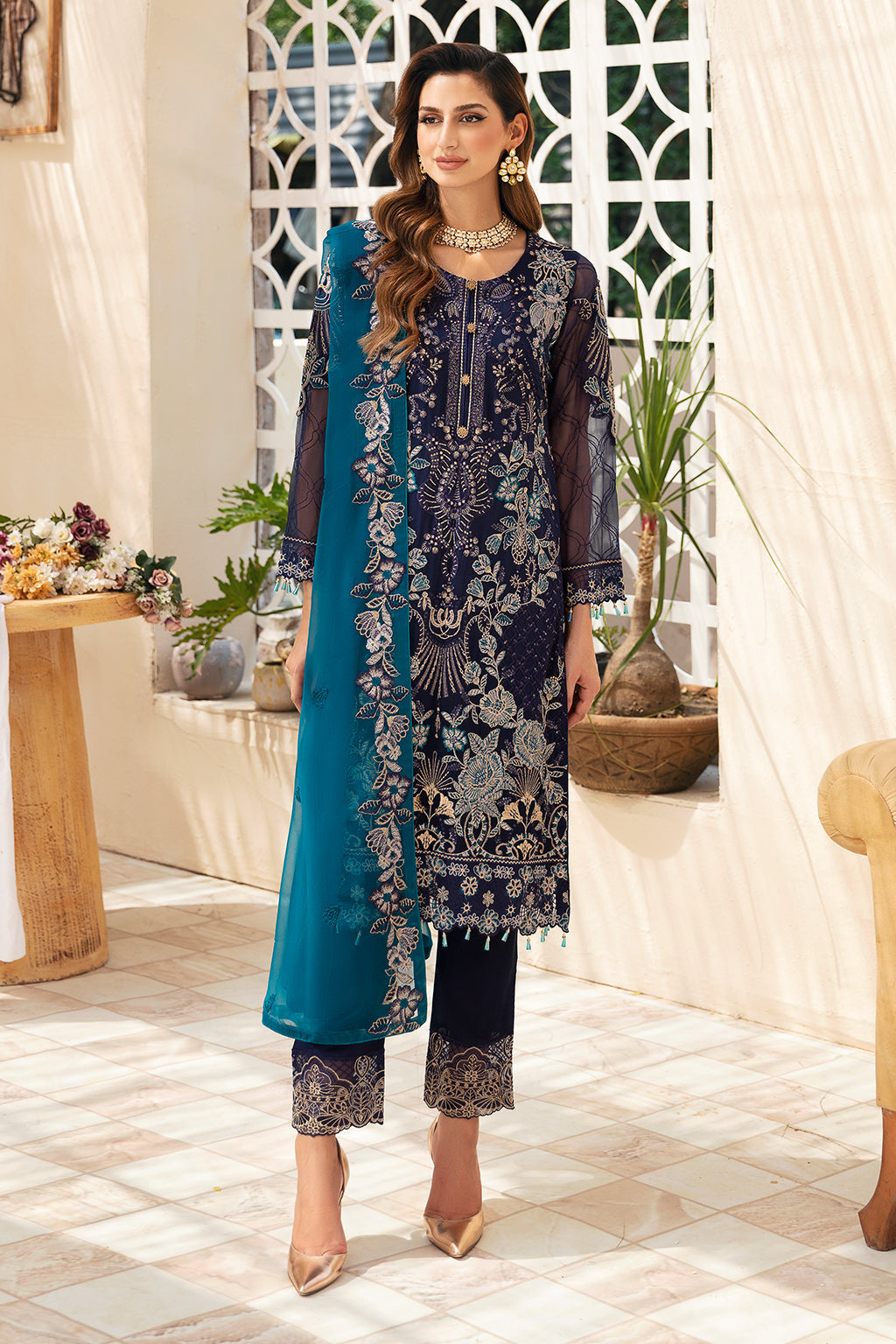 Ramsha | Chevron Chiffon Collection | A-903 - by - Libasekhas UK - Registered Vendor of : Ramsha - 100% Original Designer Dresss