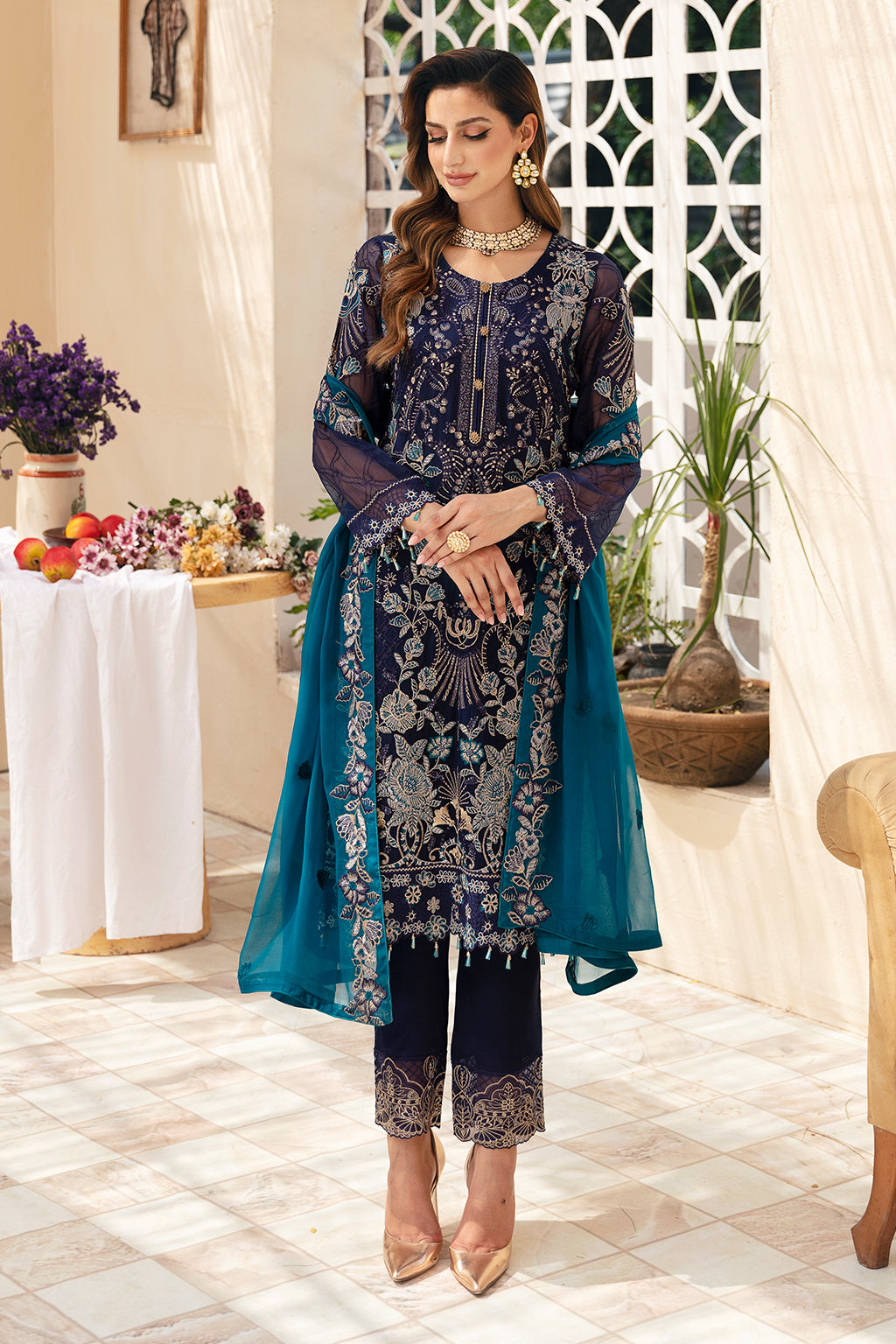 Ramsha | Chevron Chiffon Collection | A-903 - by - Libasekhas UK - Registered Vendor of : Ramsha - 100% Original Designer Dresss