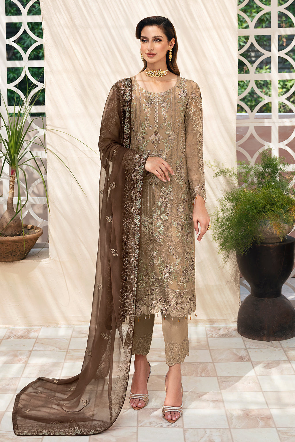 Ramsha | Chevron Chiffon Collection |A-904 - by - Libasekhas UK - Registered Vendor of : Ramsha - 100% Original Designer Dresss