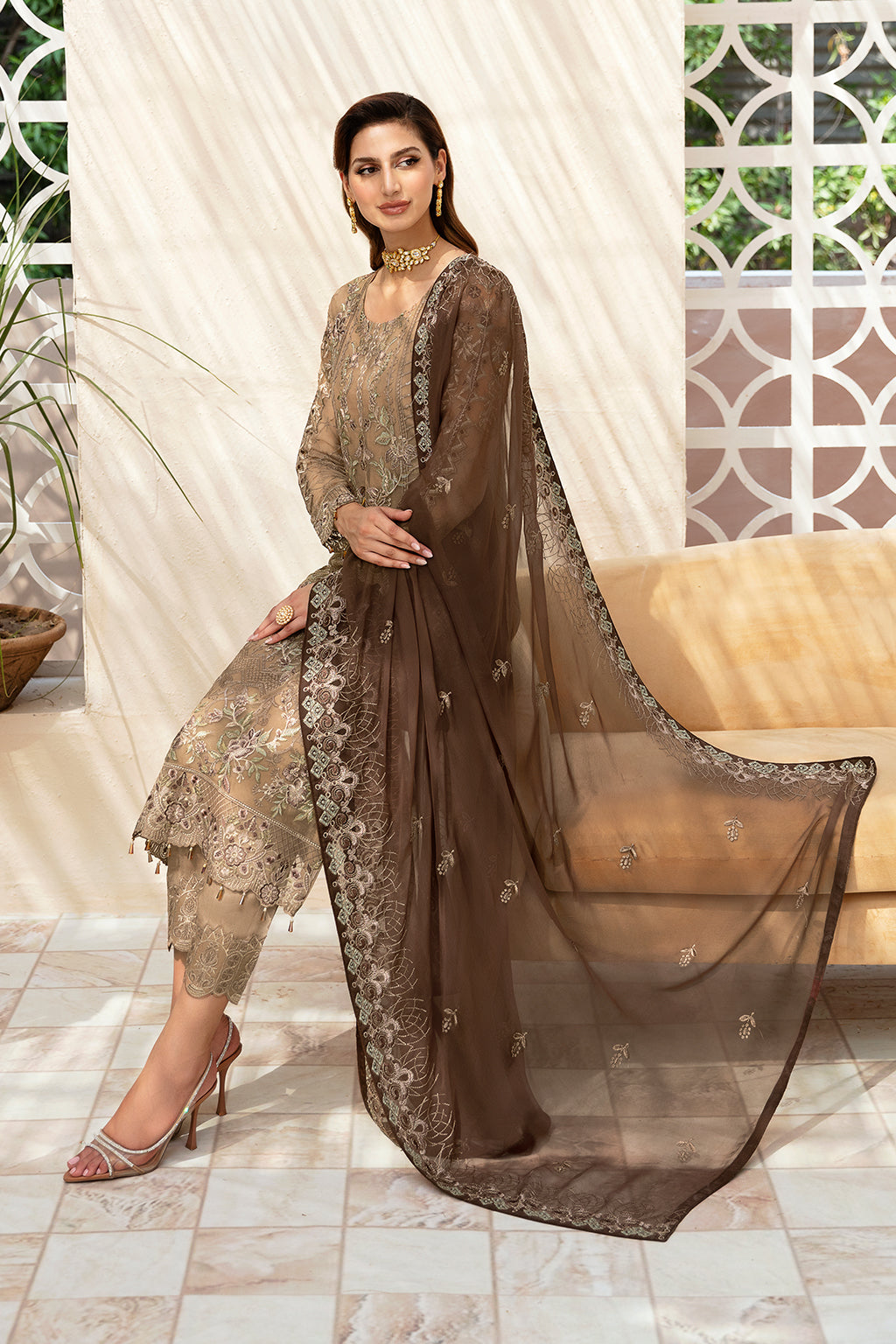 Ramsha | Chevron Chiffon Collection |A-904 - by - Libasekhas UK - Registered Vendor of : Ramsha - 100% Original Designer Dresss