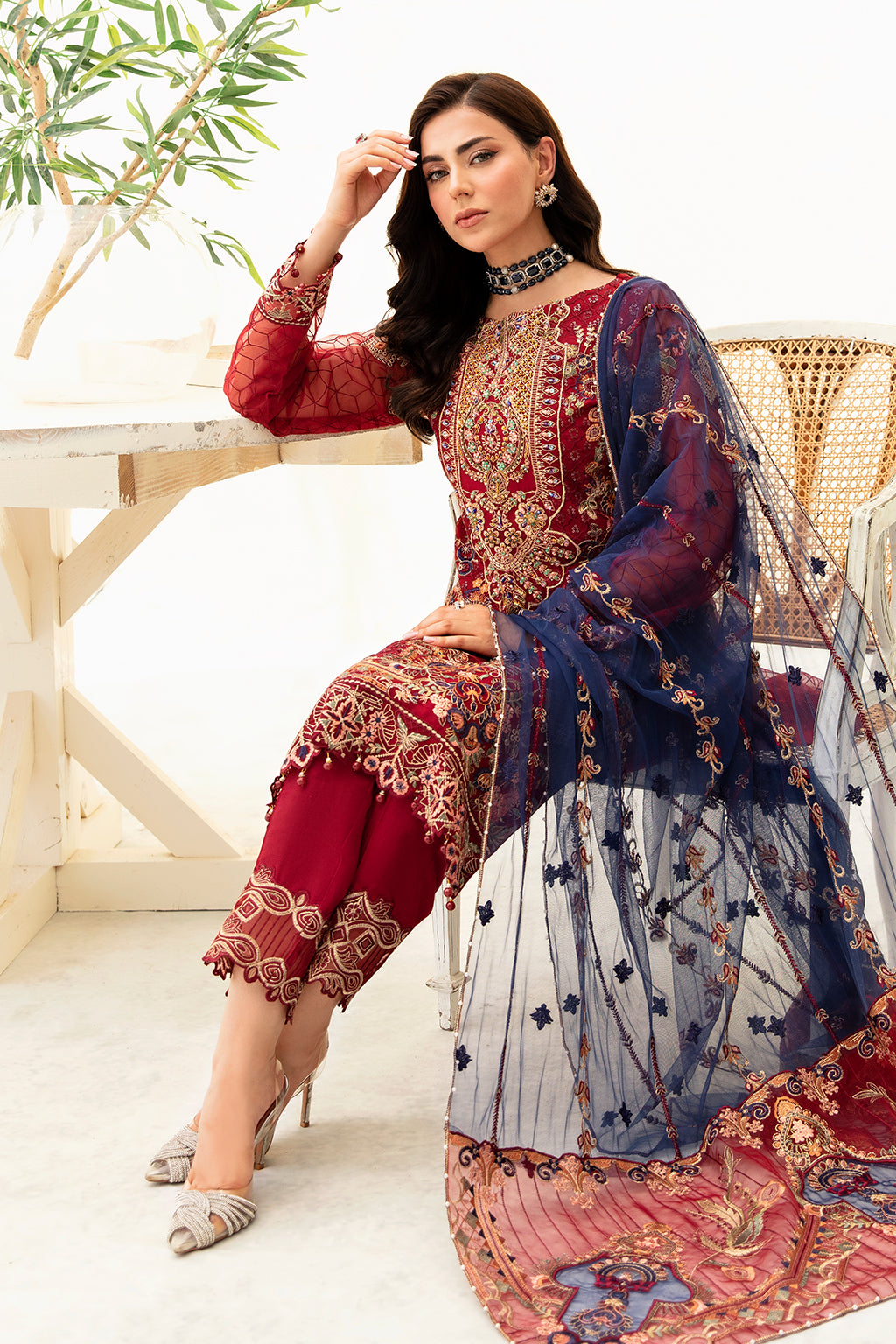 Ramsha | Minhal Organza Collection | M-908 - by - Libasekhas UK - Registered Vendor of : Ramsha - 100% Original Designer Dresss