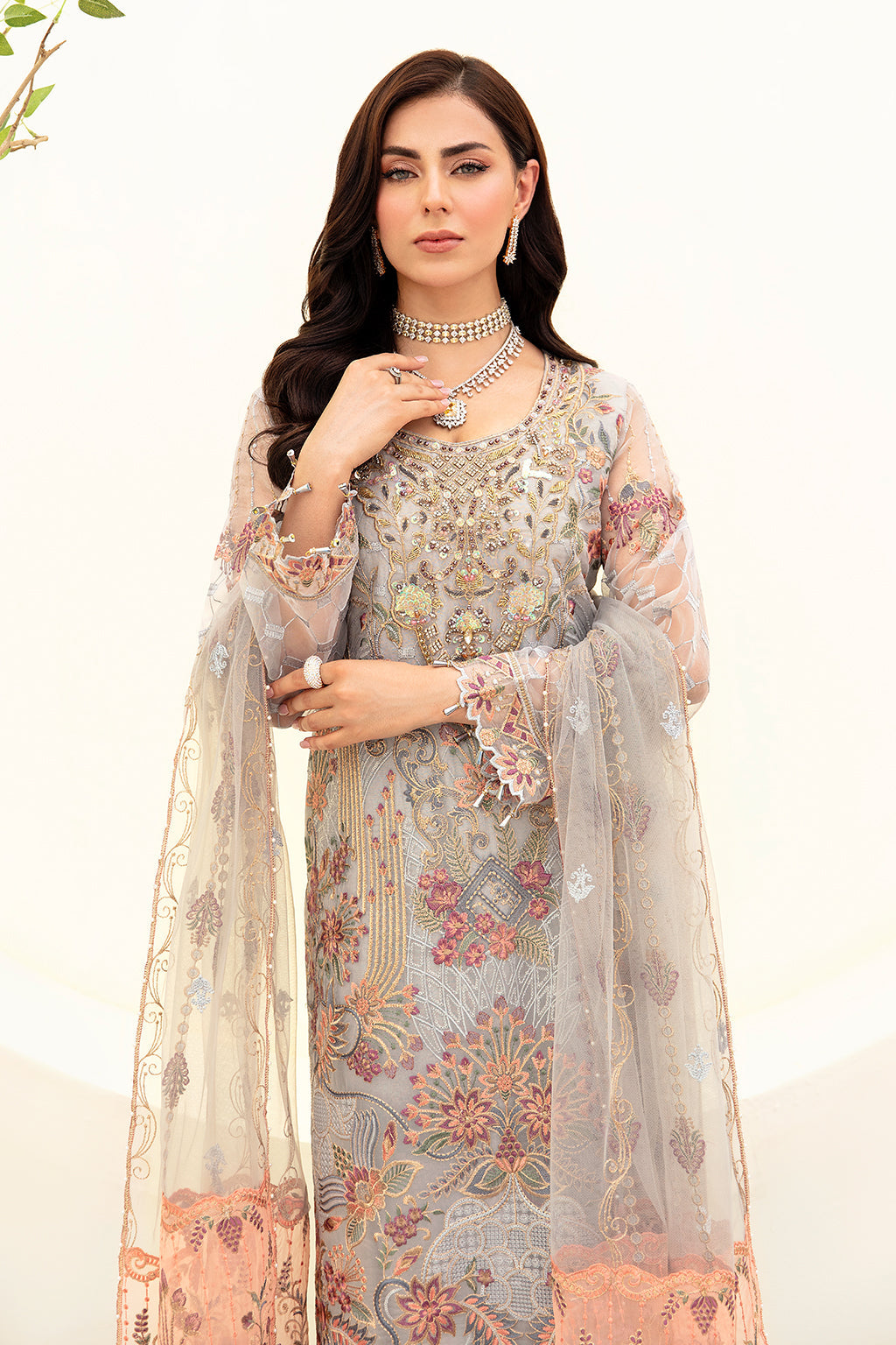 Ramsha | Minhal Organza Collection | M-909 - by - Libasekhas UK - Registered Vendor of : Ramsha - 100% Original Designer Dresss