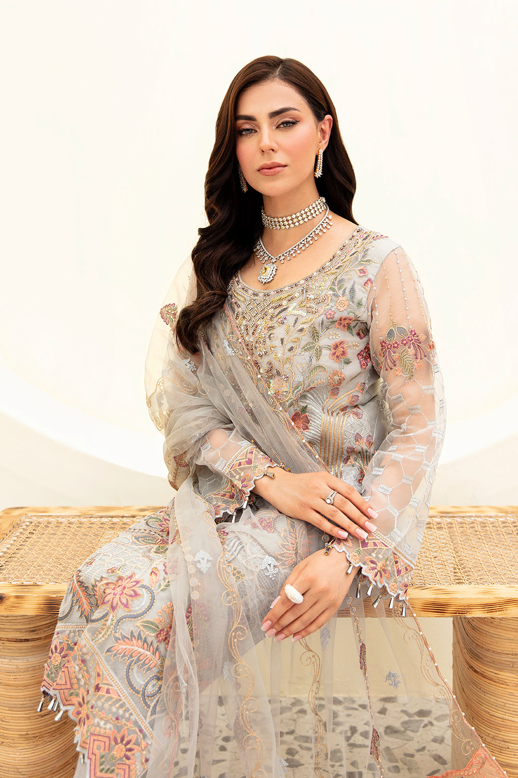 Ramsha | Minhal Organza Collection | M-909 - by - Libasekhas UK - Registered Vendor of : Ramsha - 100% Original Designer Dresss