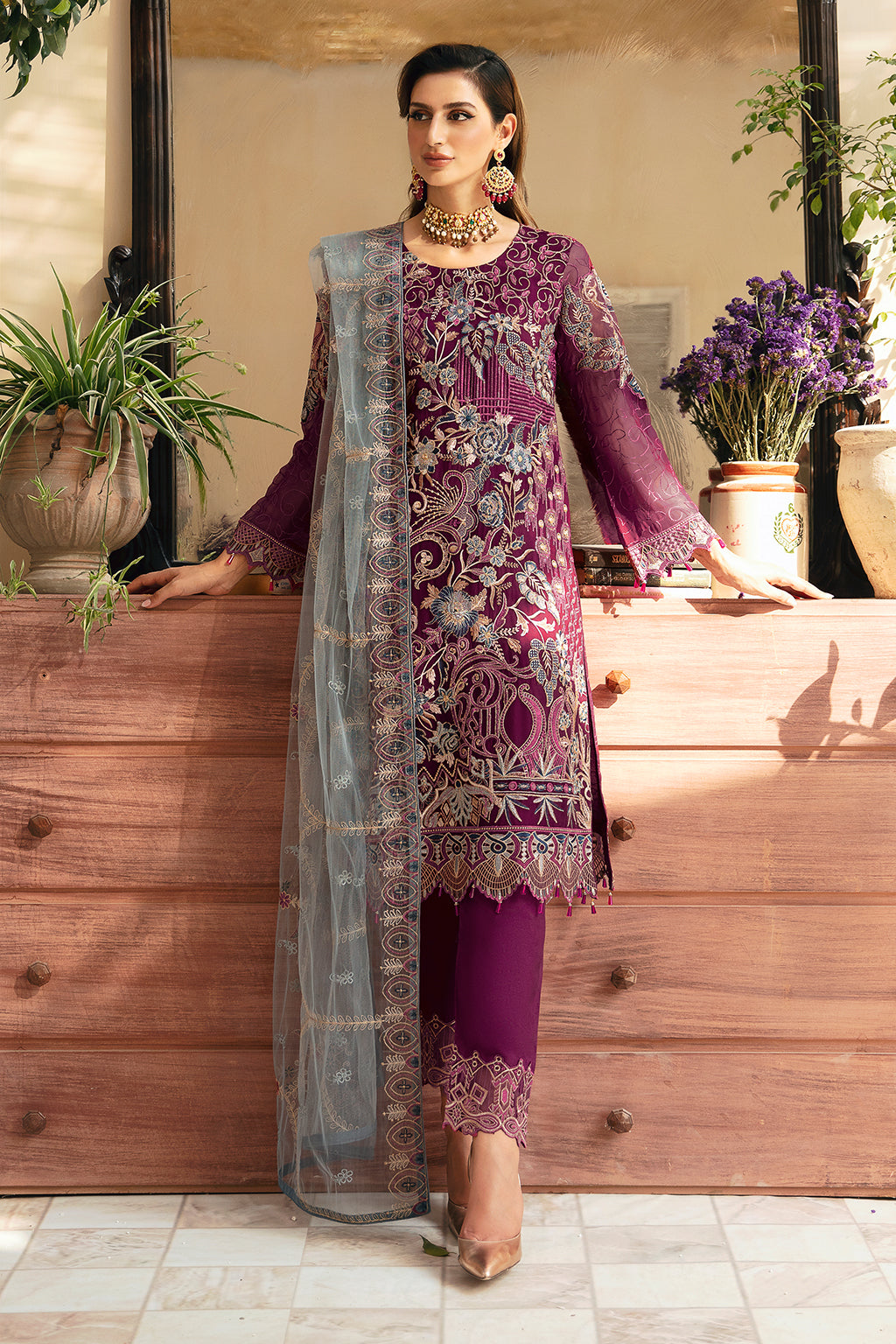 Ramsha | Chevron Chiffon Collection | A-911 - by - Libasekhas UK - Registered Vendor of : Ramsha - 100% Original Designer Dresss