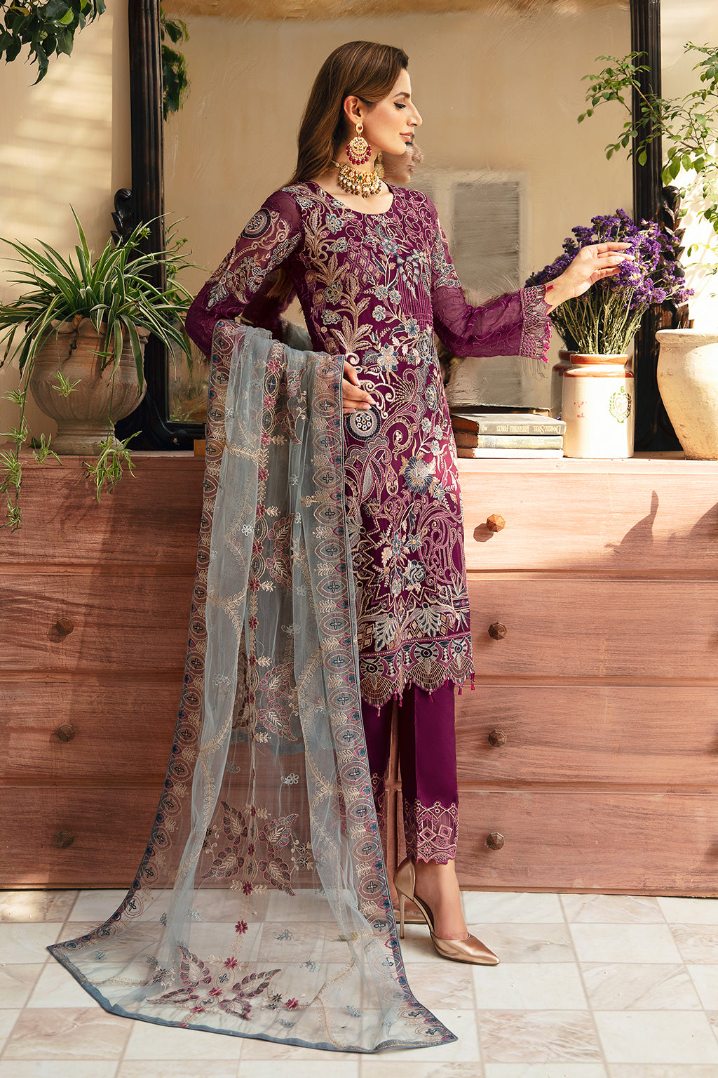 Ramsha | Chevron Chiffon Collection | A-911 - by - Libasekhas UK - Registered Vendor of : Ramsha - 100% Original Designer Dresss