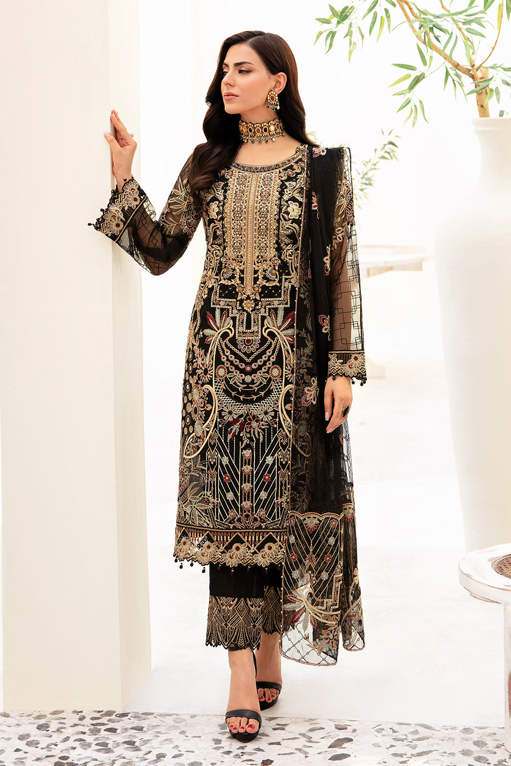 Ramsha | Minhal Organza Collection | M-906 - by - Libasekhas UK - Registered Vendor of : Ramsha - 100% Original Designer Dresss
