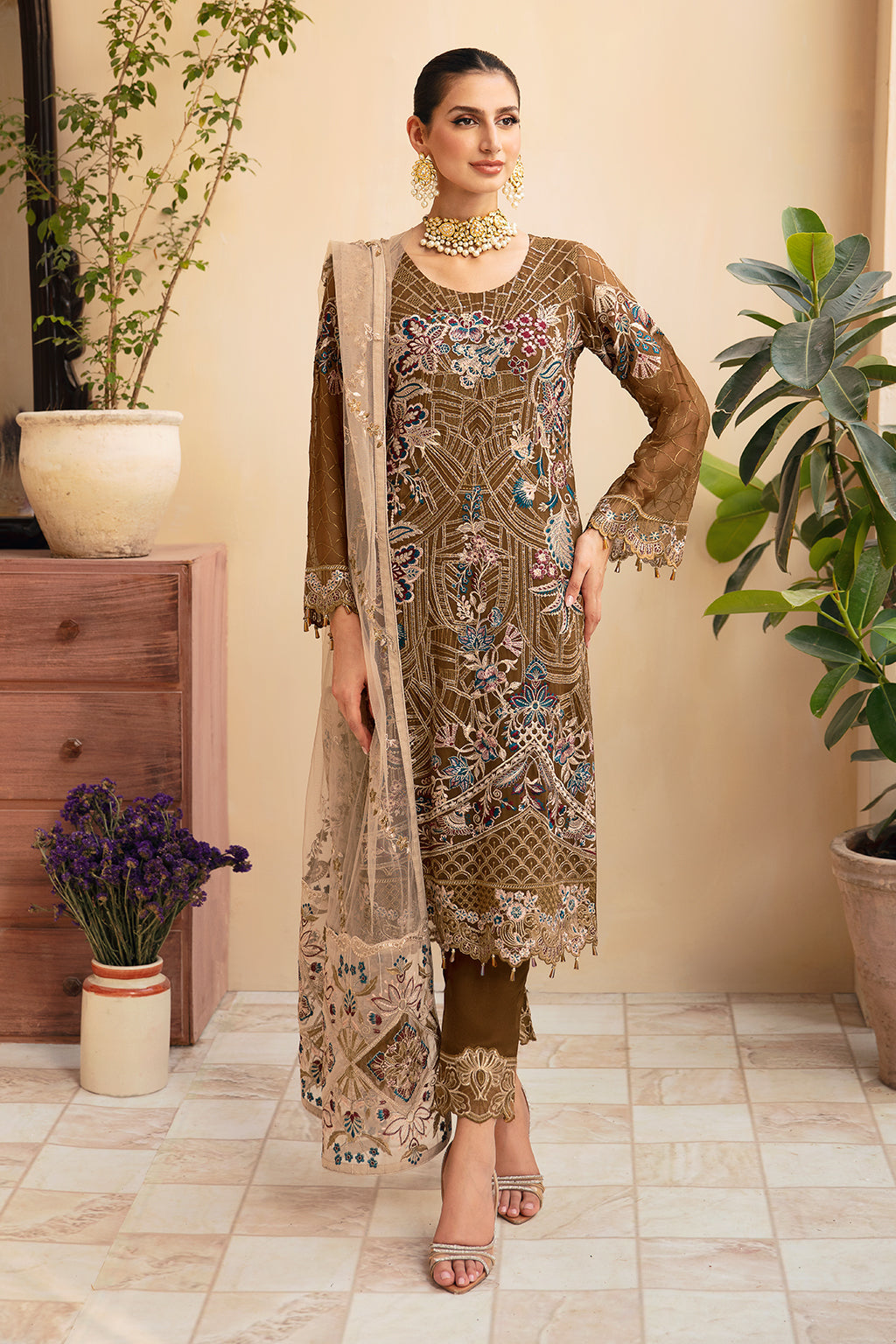 Ramsha | Chevron Chiffon Collection | A-910 - by - Libasekhas UK - Registered Vendor of : Ramsha - 100% Original Designer Dresss