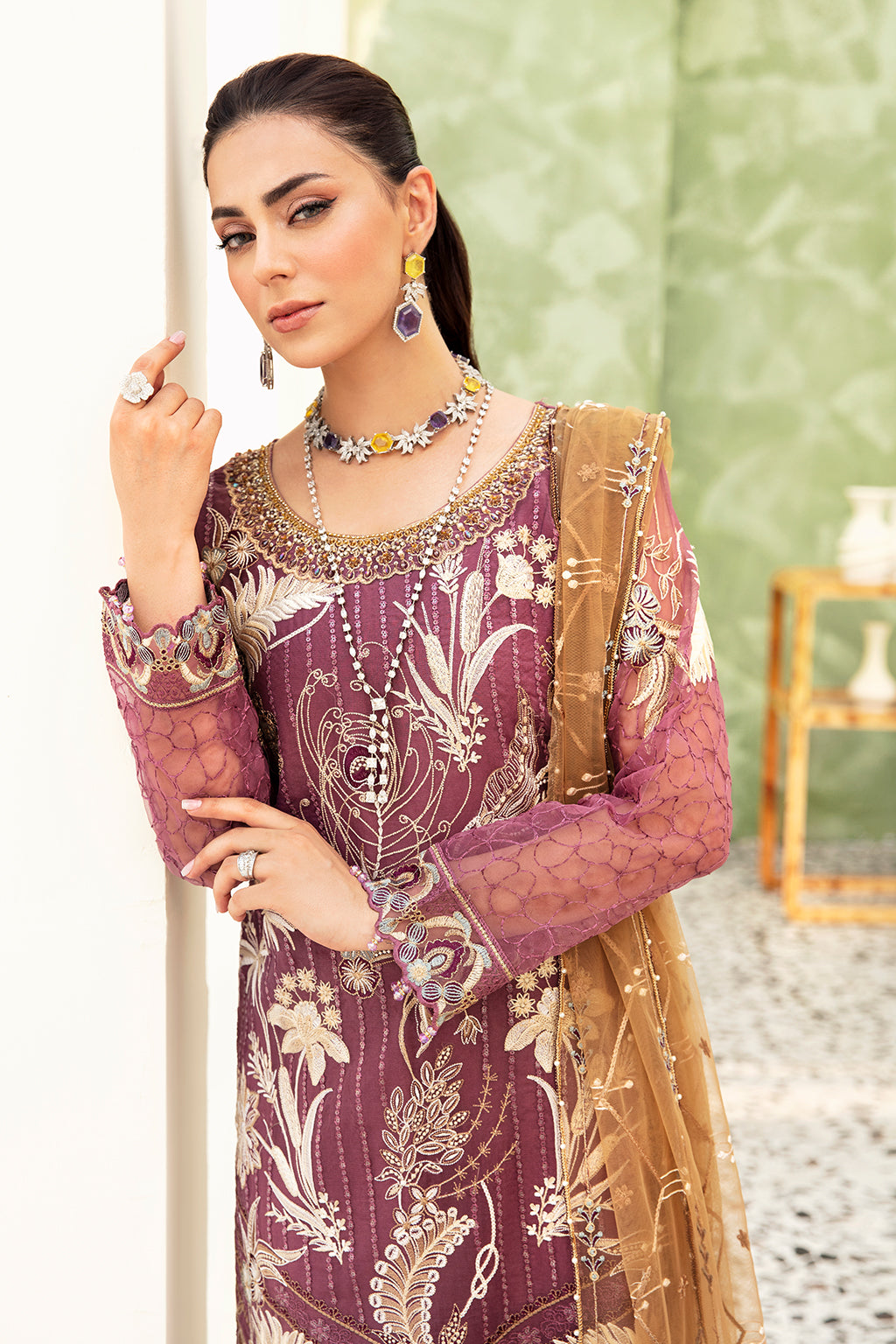 Ramsha | Minhal Organza Collection | M-910 - by - Libasekhas UK - Registered Vendor of : Ramsha - 100% Original Designer Dresss